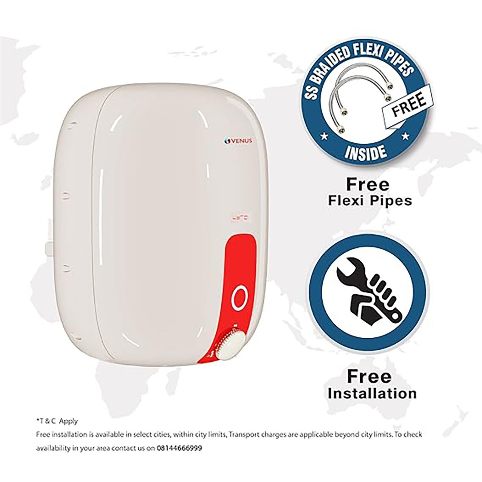 VENUS Lyra 10 Litre 5 Star Vertical Storage Geyser with Porcelain Enamel Technology (Ivory & Red)_6