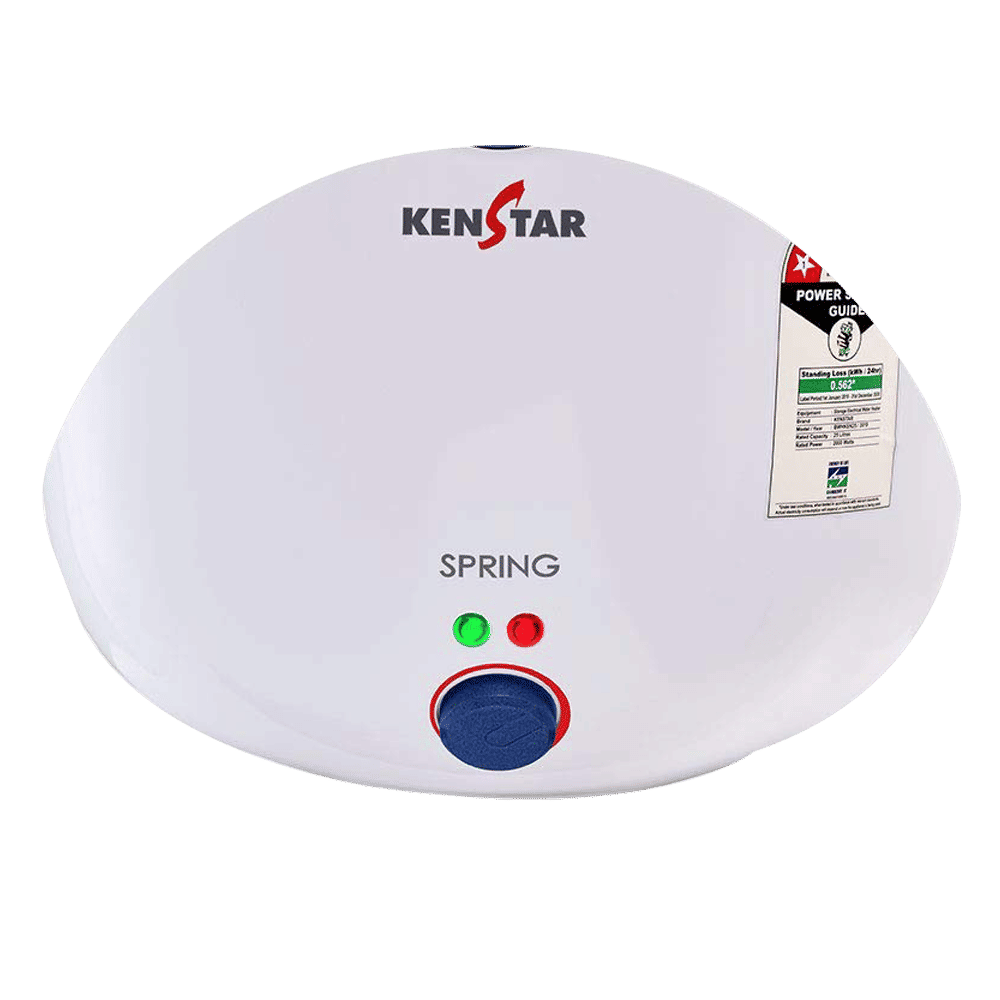 KENSTAR Spring 25 Litres 4 Star Vertical Storage Water Geyser with Glass Line Coated (White/Blue)_6