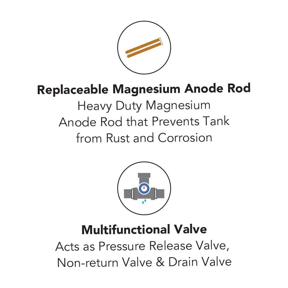 KENSTAR Spring 25 Litres 4 Star Vertical Storage Water Geyser with Glass Line Coated (White/Blue)_7