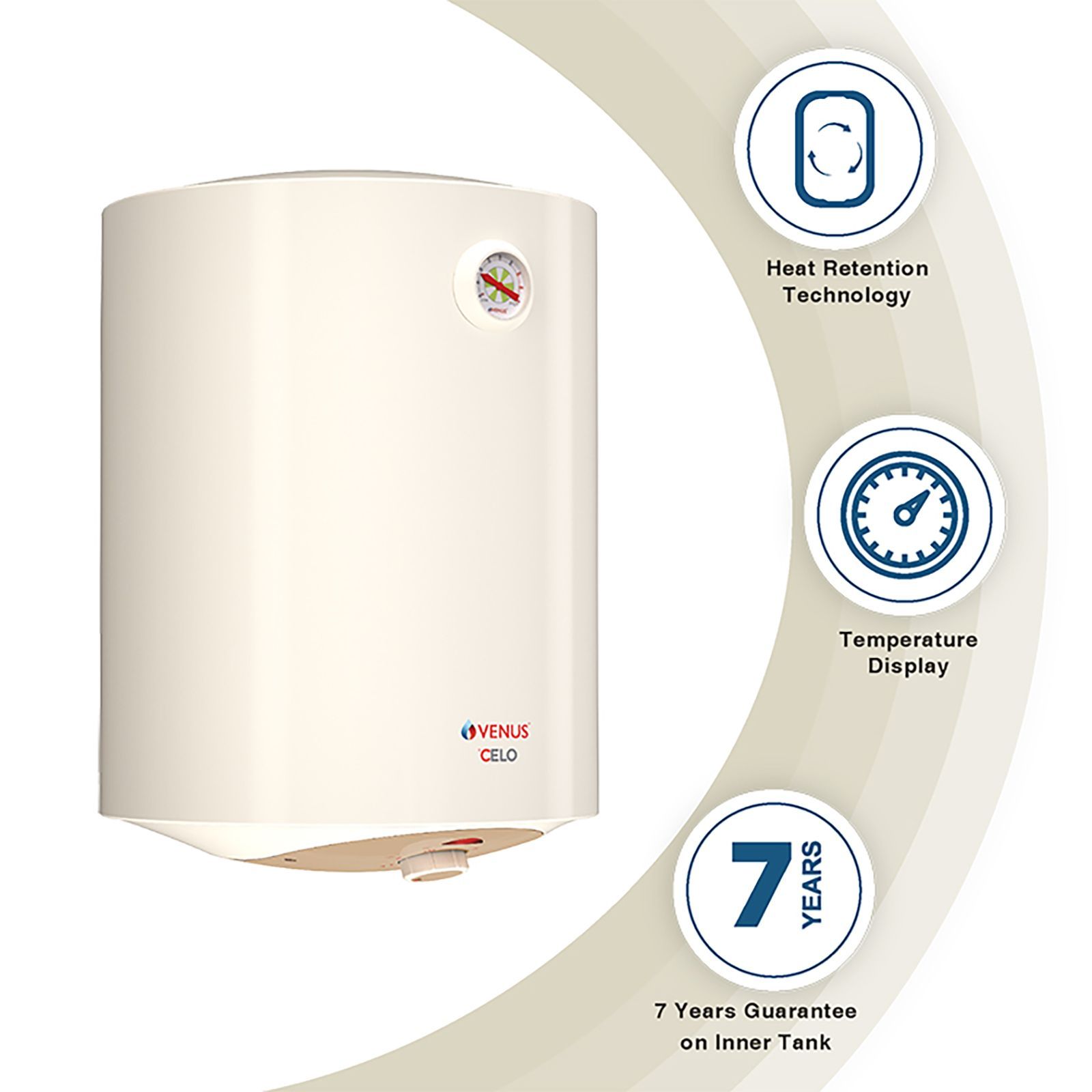 VENUS Celo 25 Litre 5 Star Vertical Storage Geyser with Scale Guard Technology (Ivory)_6