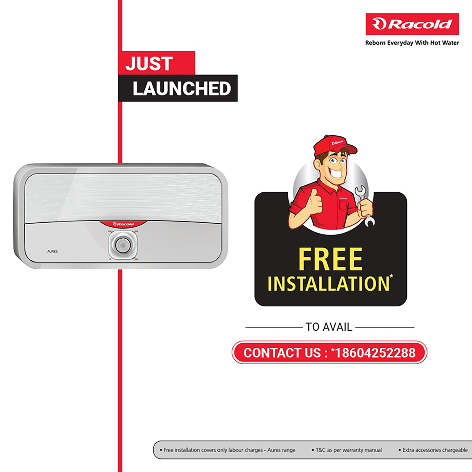 Racold Aures 2.1 Litre Vertical Instant Geyser with Lightning Fast Heating (White)_7