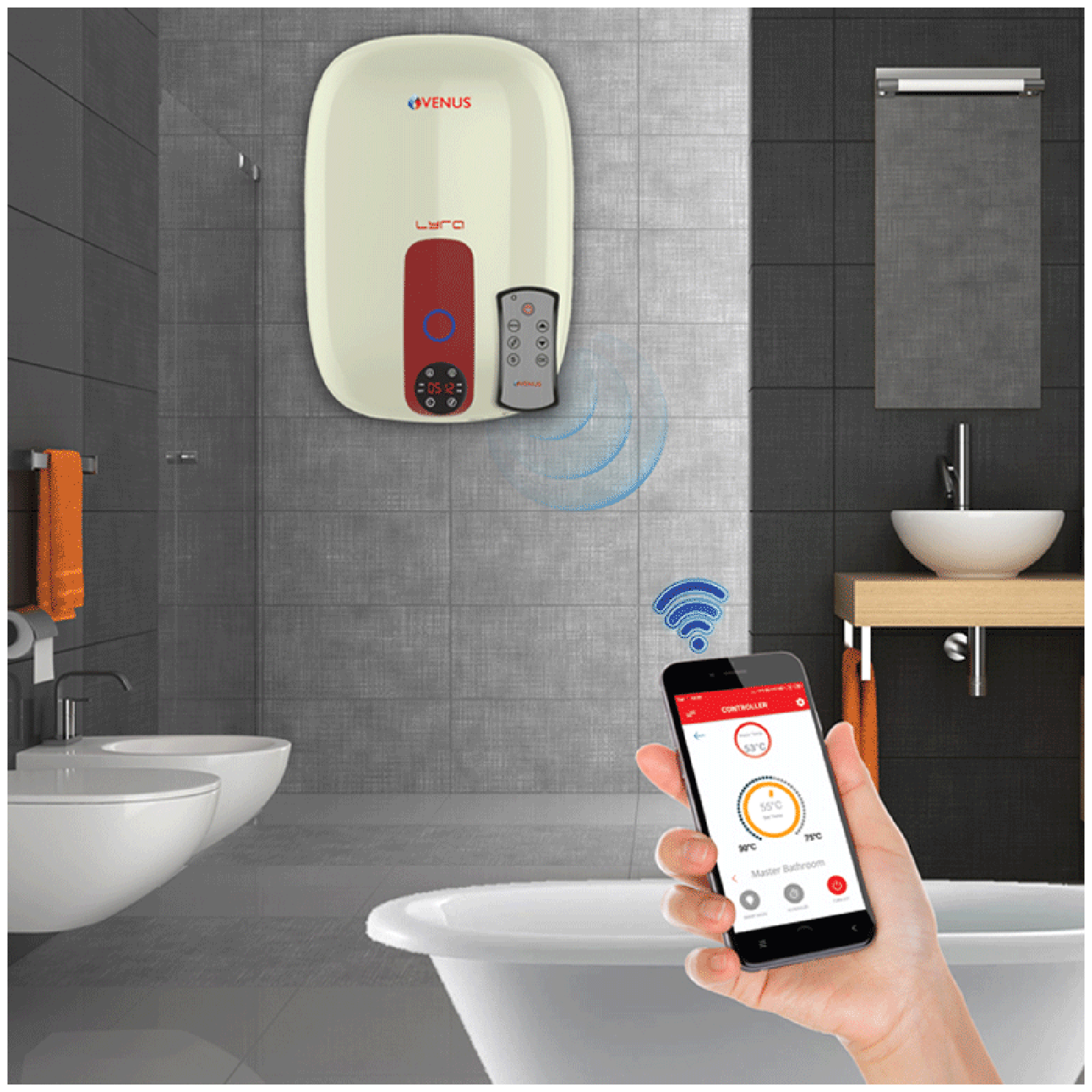 VENUS Lyra Nexus 15 Litre 5 Star Vertical Smart Geyser with Wi-Fi Technology (Ivory) VENUS Lyra Nexus 15 Litre 5 Star Vertical Smart Geyser with Wi-Fi Technology (Ivory)_5