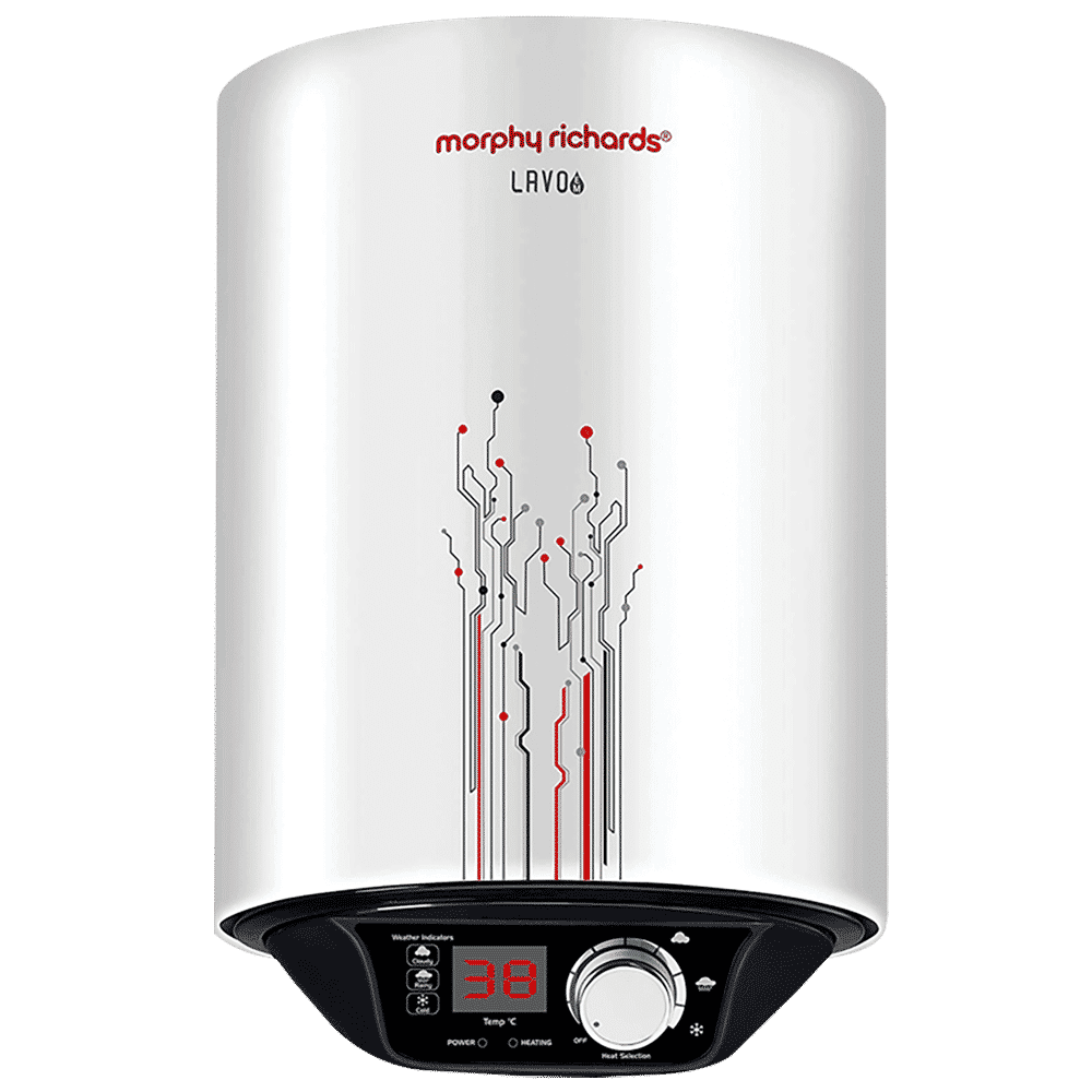 morphy richards Lavo EM 10 Litres 5 Star Vertical Storage Water Geyser with Glass Coated Incoloy Heating Element (White)_1