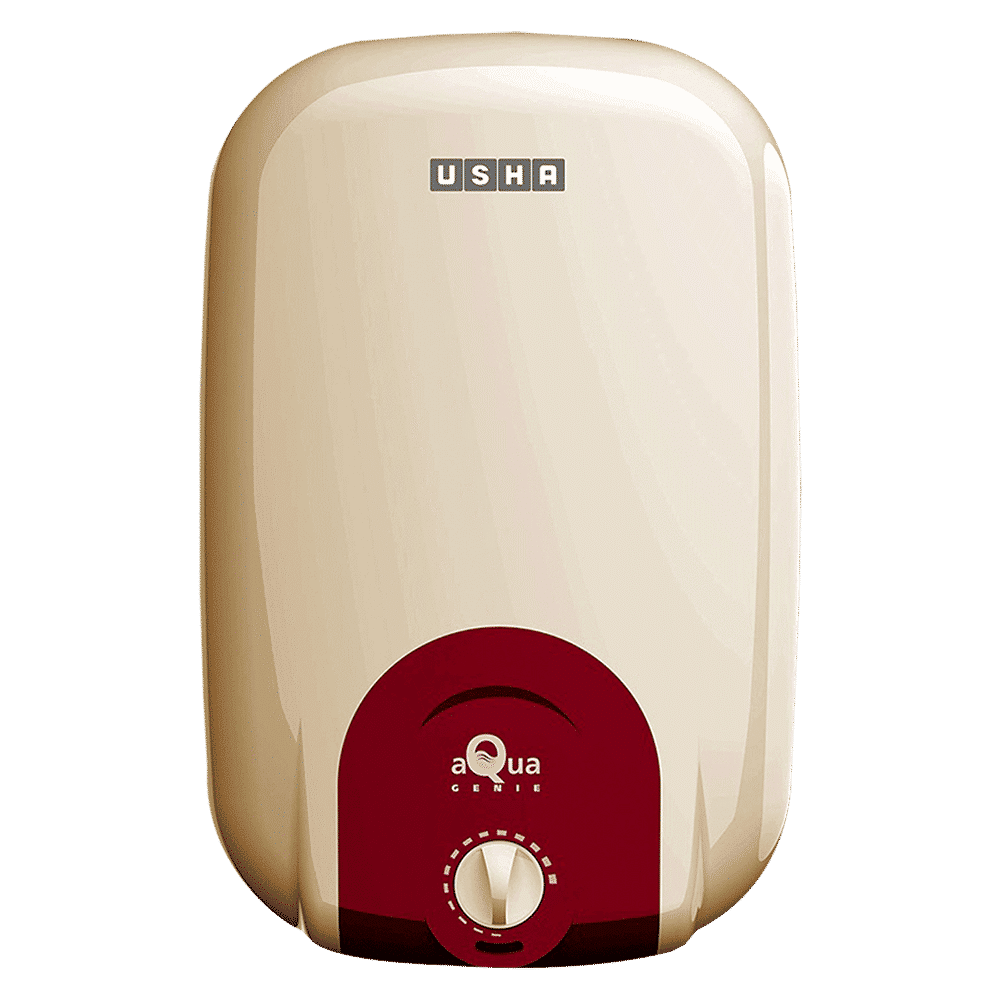 USHA Aqua Genie 10 Litre 5 Star Vertical Storage Geyser with Whirl Flow Technology (Ivory Wine)_1
