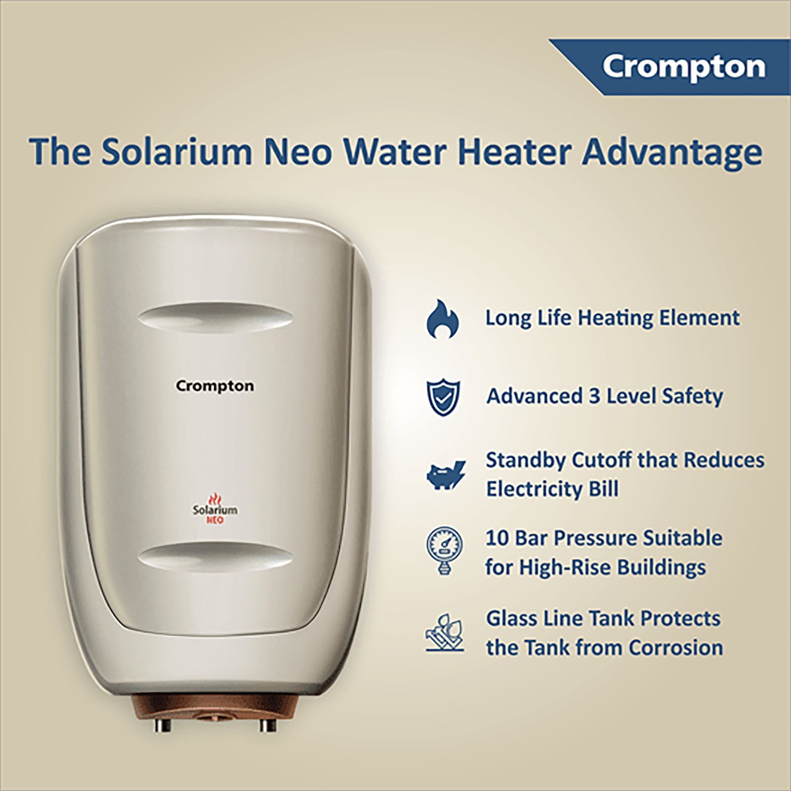 Crompton Solarium Neo 6 Litres 4 Star Vertical Storage Water Geyser with Glass Coated Incoloy Heating Element (White)_12
