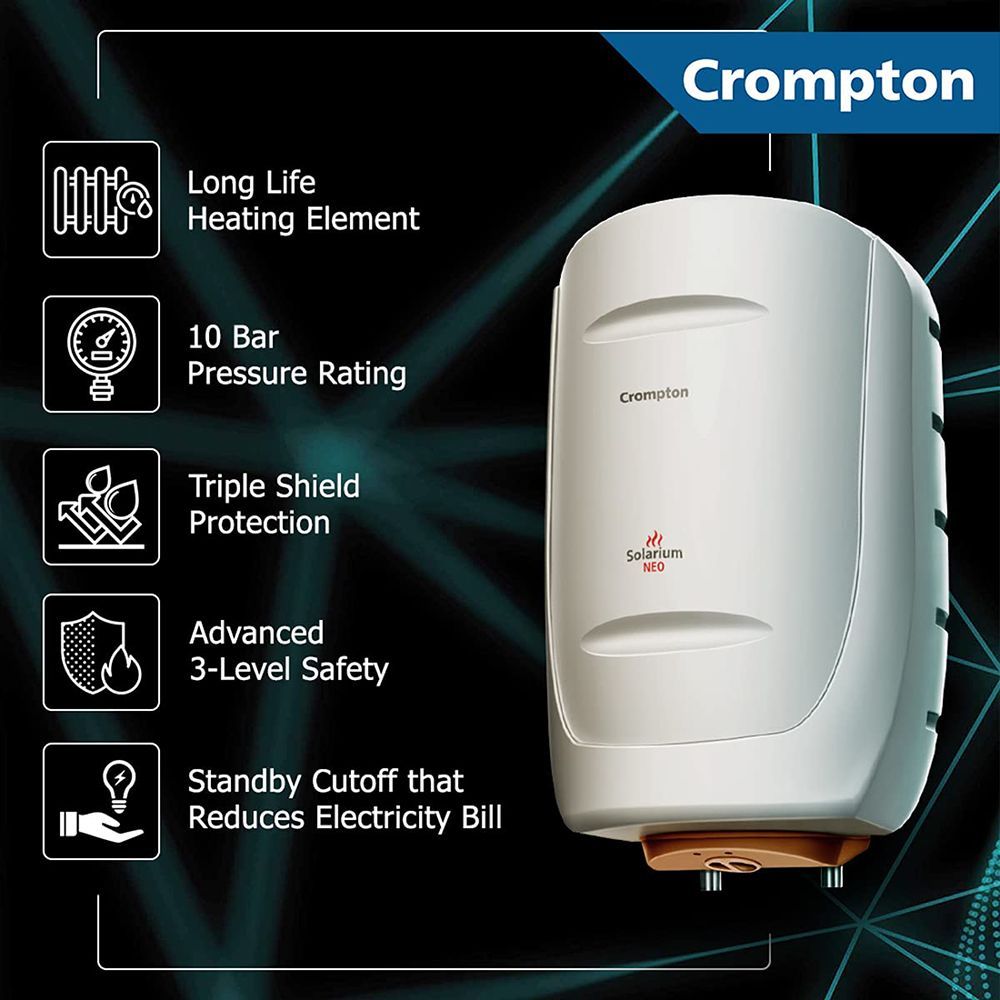 Crompton Solarium Neo 15 Litre 5 Star Vertical Storage Geyser with Anti Siphon Protection (Ivory)_13