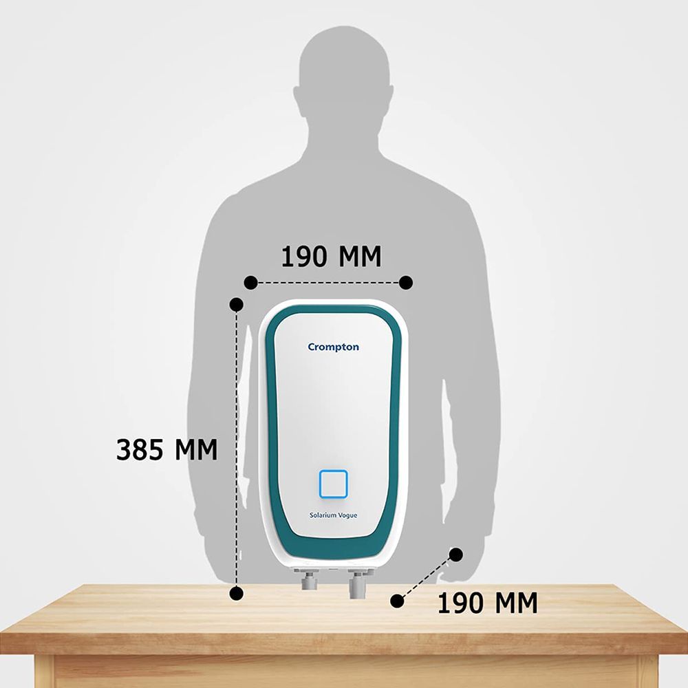 Crompton Solarium Vogue 3 Litre Vertical Instant Geyser with Rust Proof (White & Turquoise Blue) Crompton Solarium Vogue 3 Litre Vertical Instant Geyser with Rust Proof (White & Turquoise Blue)_14