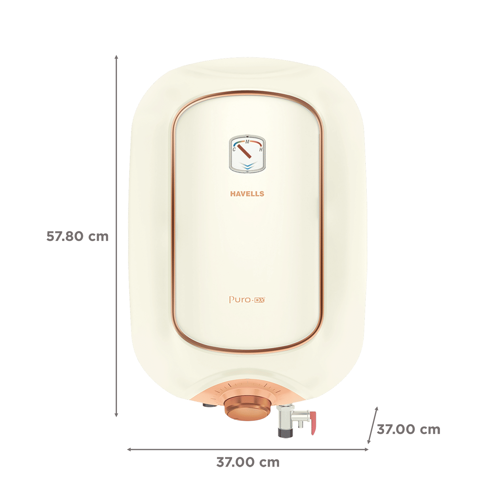 HAVELLS Puro DX 25 Litre 4 Star Vertical Storage Geyser with Feroglas Technology (Ivory Pink)_2