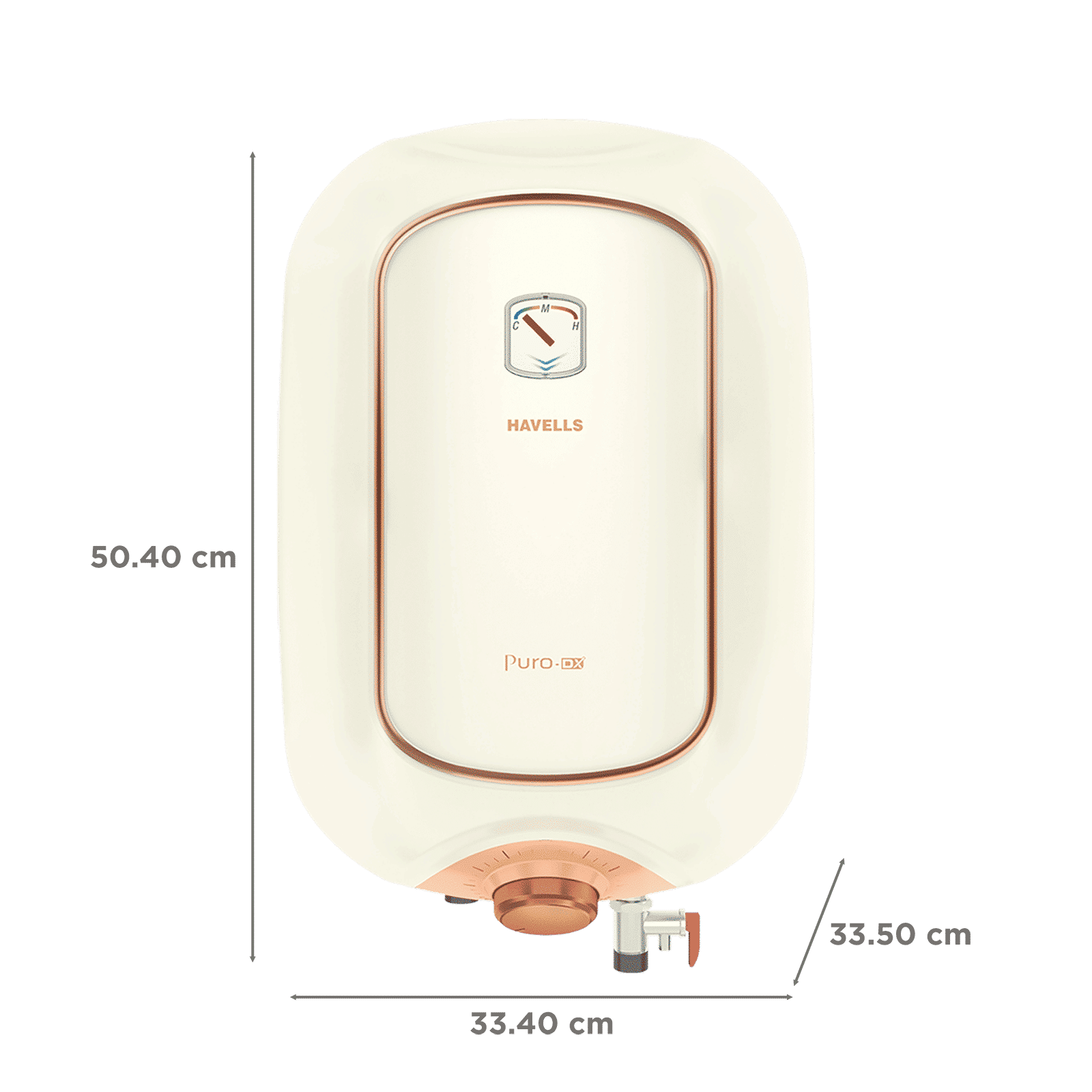 HAVELLS Puro DX 15 Litres 5 Star Vertical Storage Water Geyser with 8 Bar (Ivory Pink) HAVELLS Puro DX 15 Litres 5 Star Vertical Storage Water Geyser with 8 Bar (Ivory Pink)_2