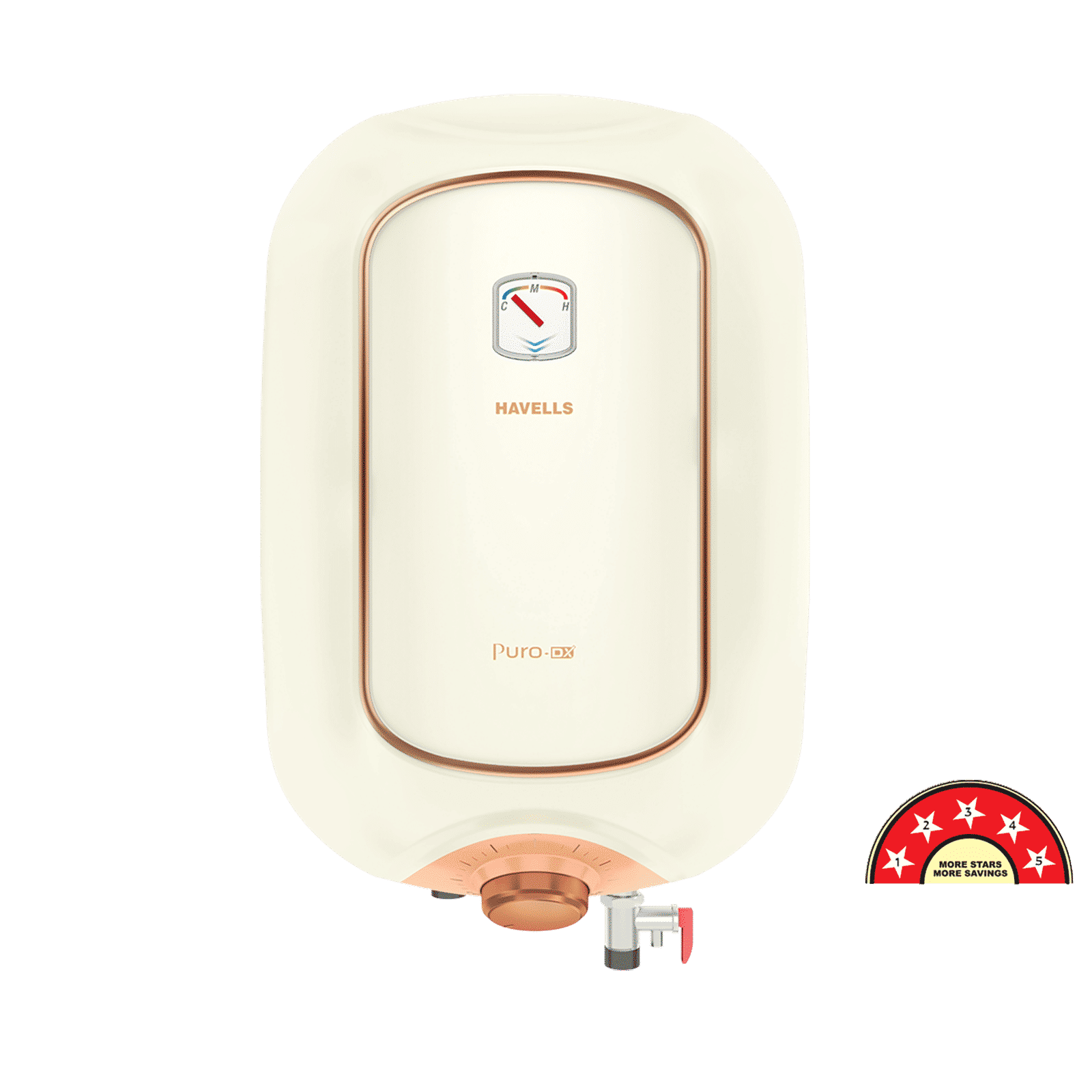 HAVELLS Puro DX 15 Litres 5 Star Vertical Storage Water Geyser with 8 Bar (Ivory Pink) HAVELLS Puro DX 15 Litres 5 Star Vertical Storage Water Geyser with 8 Bar (Ivory Pink)_4