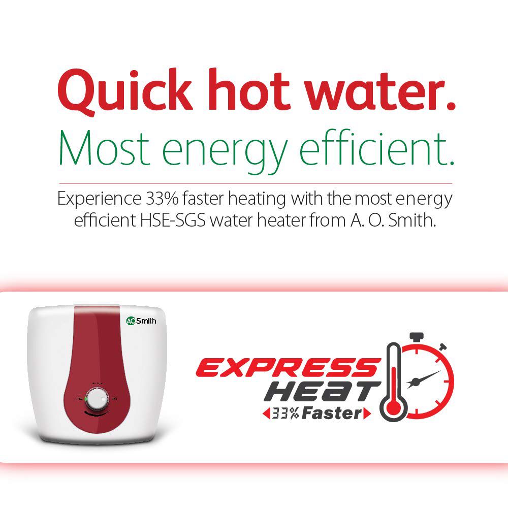 AO Smith Xpress 10 Litre 5 Star Vertical Storage Geyser with Safety Valve (White)_9