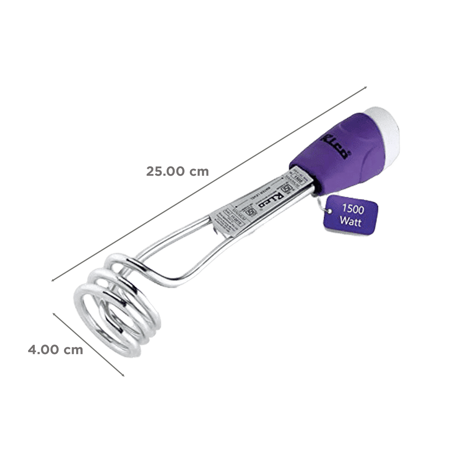 Rico 1500W Shockproof Immersion Rod with Quick Heat Technology (ISI Marked, Purple)_2