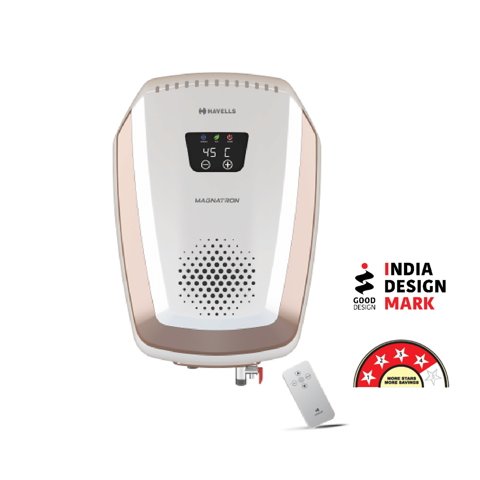 HAVELLS Magnatron 25 Litres 4 Star Vertical Storage Water Geyser with Built-in Thermostat (White Champagne Gold) HAVELLS Magnatron 25 Litres 4 Star Vertical Storage Water Geyser with Built-in Thermostat (White Champagne Gold)_5