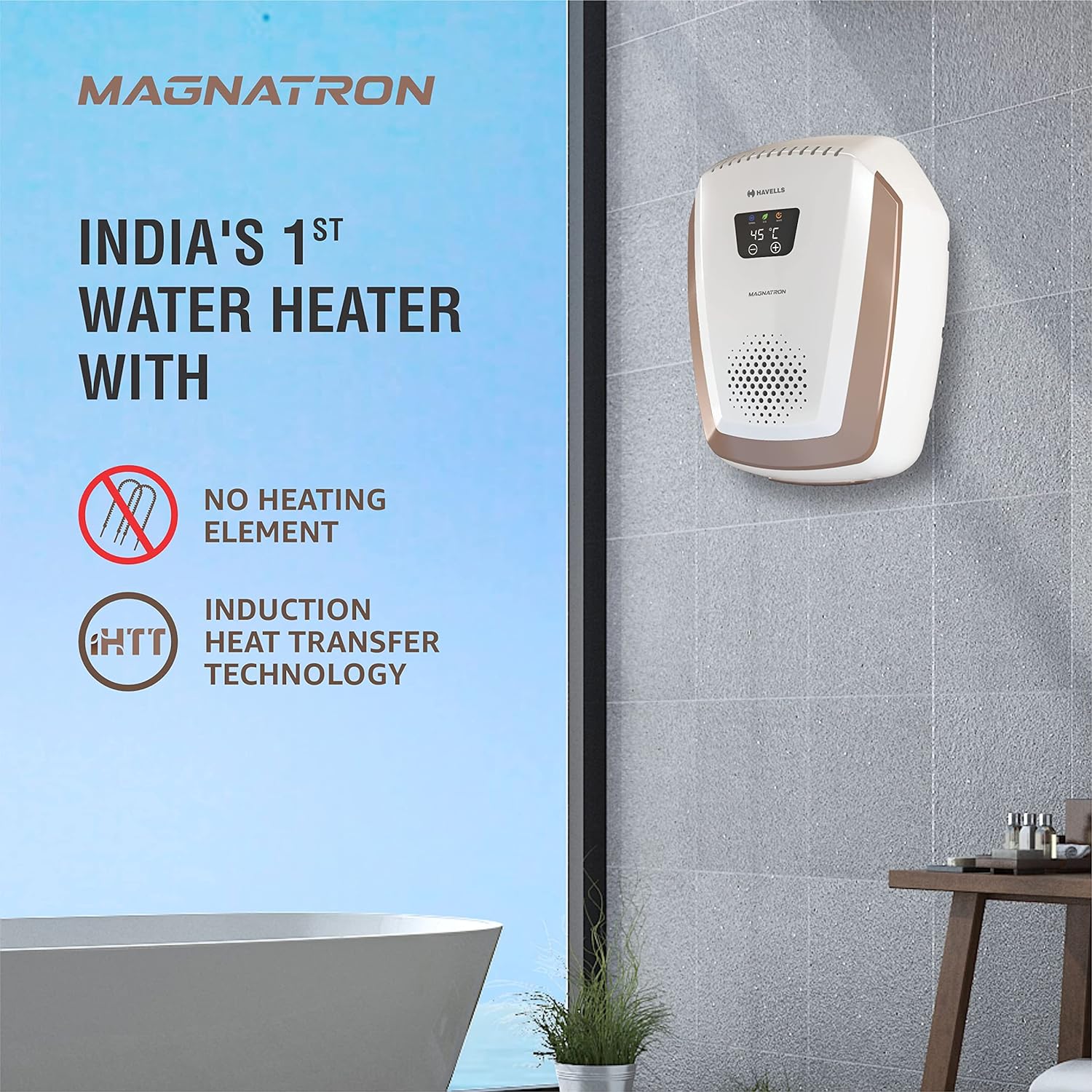 HAVELLS Magnatron 25 Litres 4 Star Vertical Storage Water Geyser with Built-in Thermostat (White Champagne Gold) HAVELLS Magnatron 25 Litres 4 Star Vertical Storage Water Geyser with Built-in Thermostat (White Champagne Gold)_7