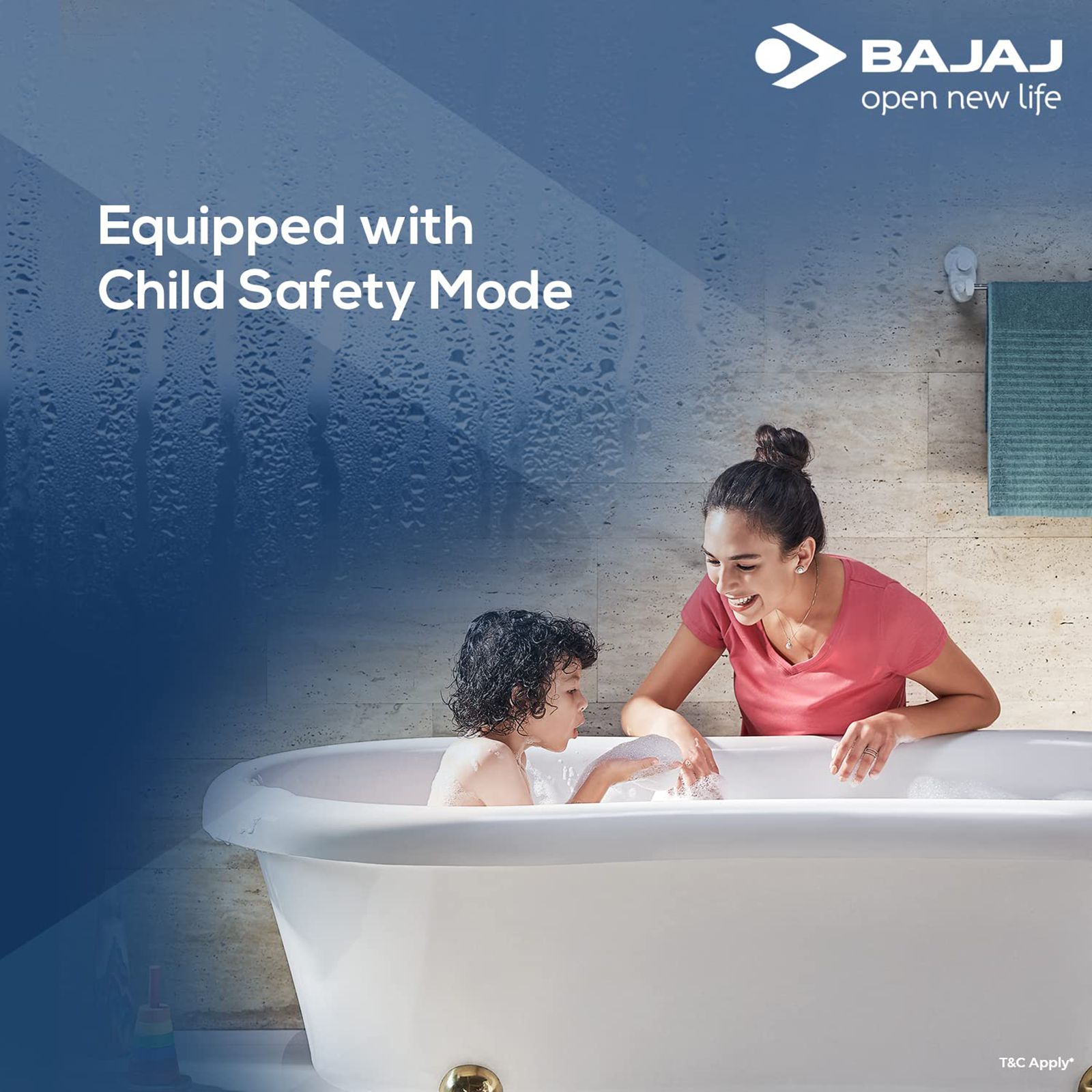 BAJAJ Compagno 15 Litre 5 Star Vertical Storage Geyser with Titanium Armour Technology (White & Blue) BAJAJ Compagno 15 Litre 5 Star Vertical Storage Geyser with Titanium Armour Technology (White & Blue)_7