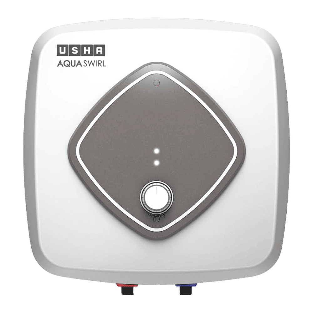 USHA Aqua Swirl 10 Litre 5 Star Vertical Storage Geyser with Whirl Flow Technology (White & Grey)_1