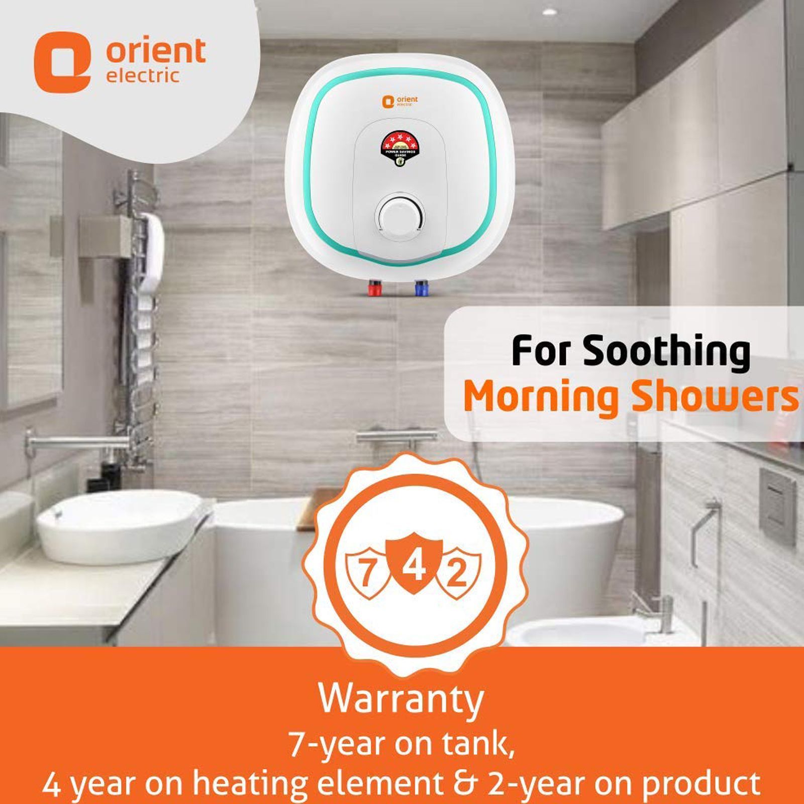 Orient Aquator 15 Litres 5 Star Vertical Storage Water Geyser with Glass Coated Incoloy Heating Element (White) Orient Aquator 15 Litres 5 Star Vertical Storage Water Geyser with Glass Coated Incoloy Heating Element (White)_10