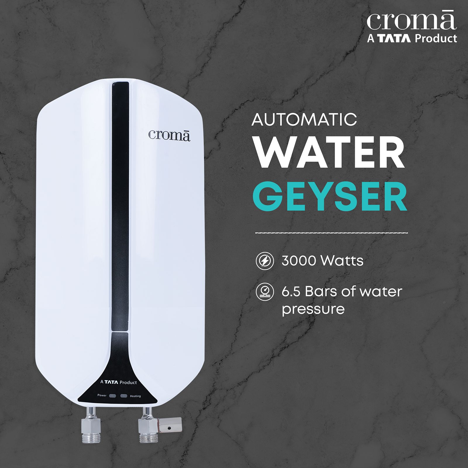 Croma 3 Litres Instant Geyser with Shock Proof Protection (White)_5