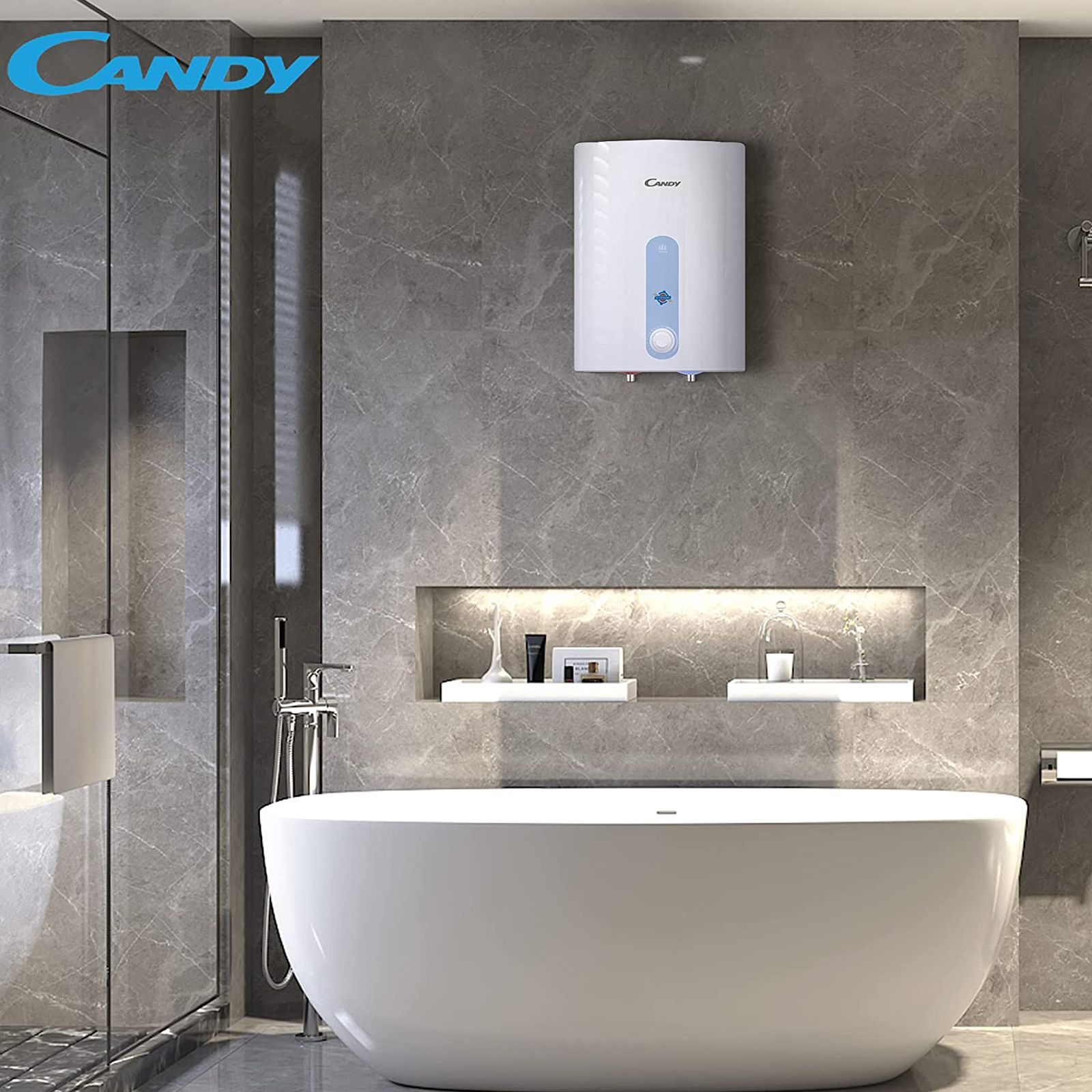 CANDY 15 Litres 5 Star Vertical Storage Water Geyser with Glass Coated Incoloy Heating Element (White)_10