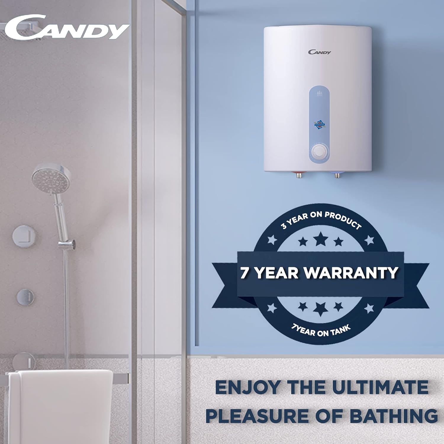 CANDY 15 Litres 5 Star Vertical Storage Water Geyser with Glass Coated Incoloy Heating Element (White)_8