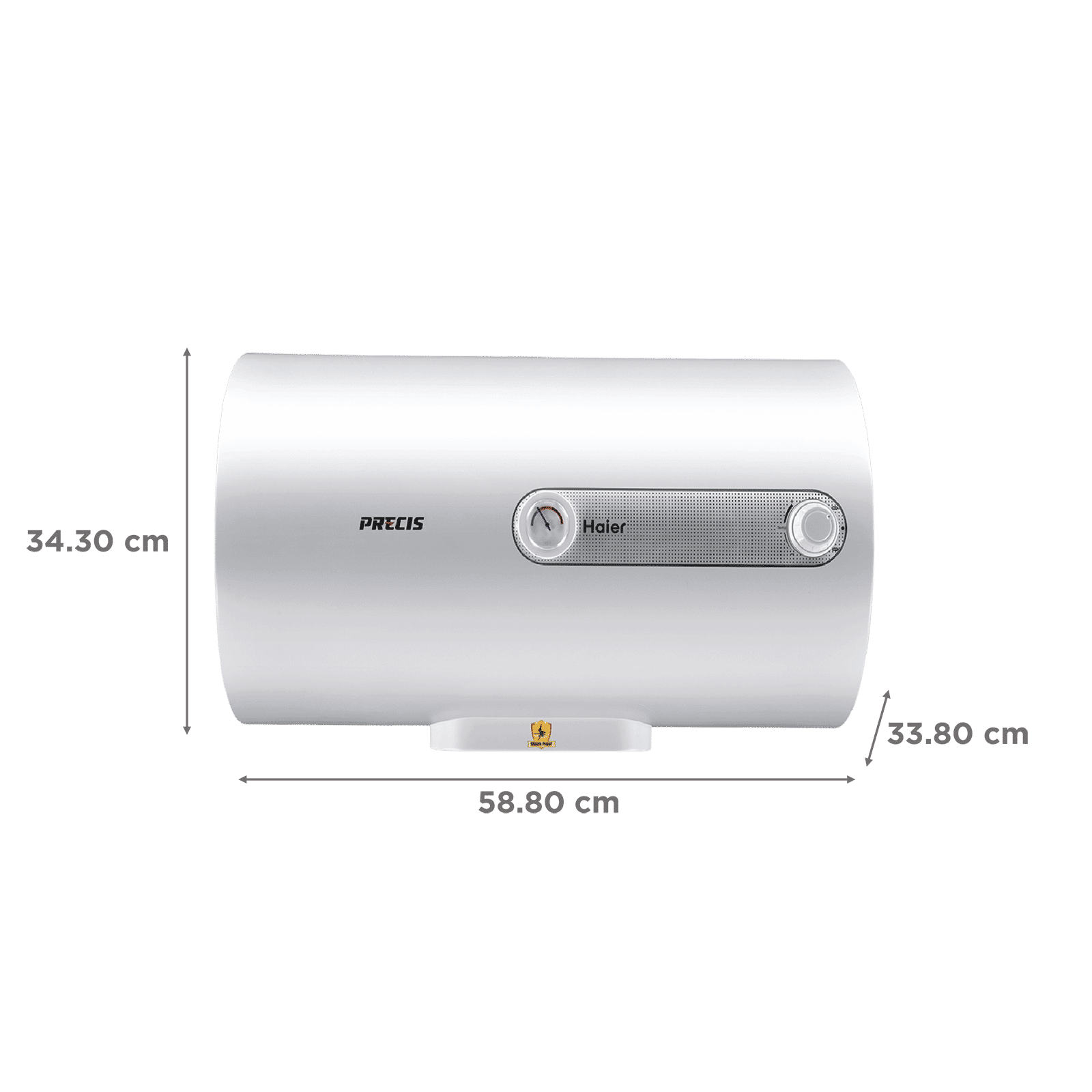 Haier ES15(H)-E1-P 15 Liters 2 Star Horizontal Storage Water Geyser with Glass Coated Incoloy Heating Element (White)_2