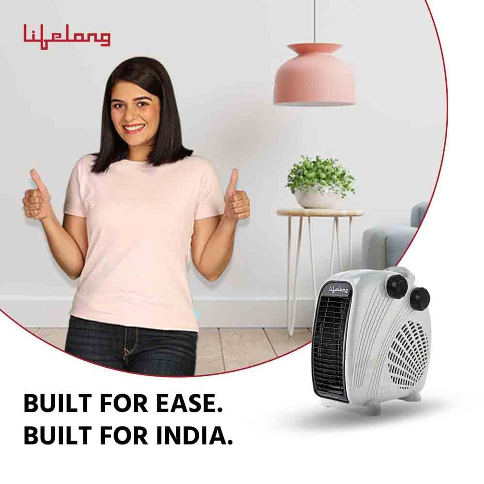 Lifelong Flare-X 2000W Fan Room Heater with Adjustable Thermostat (Noiseless Operation_7