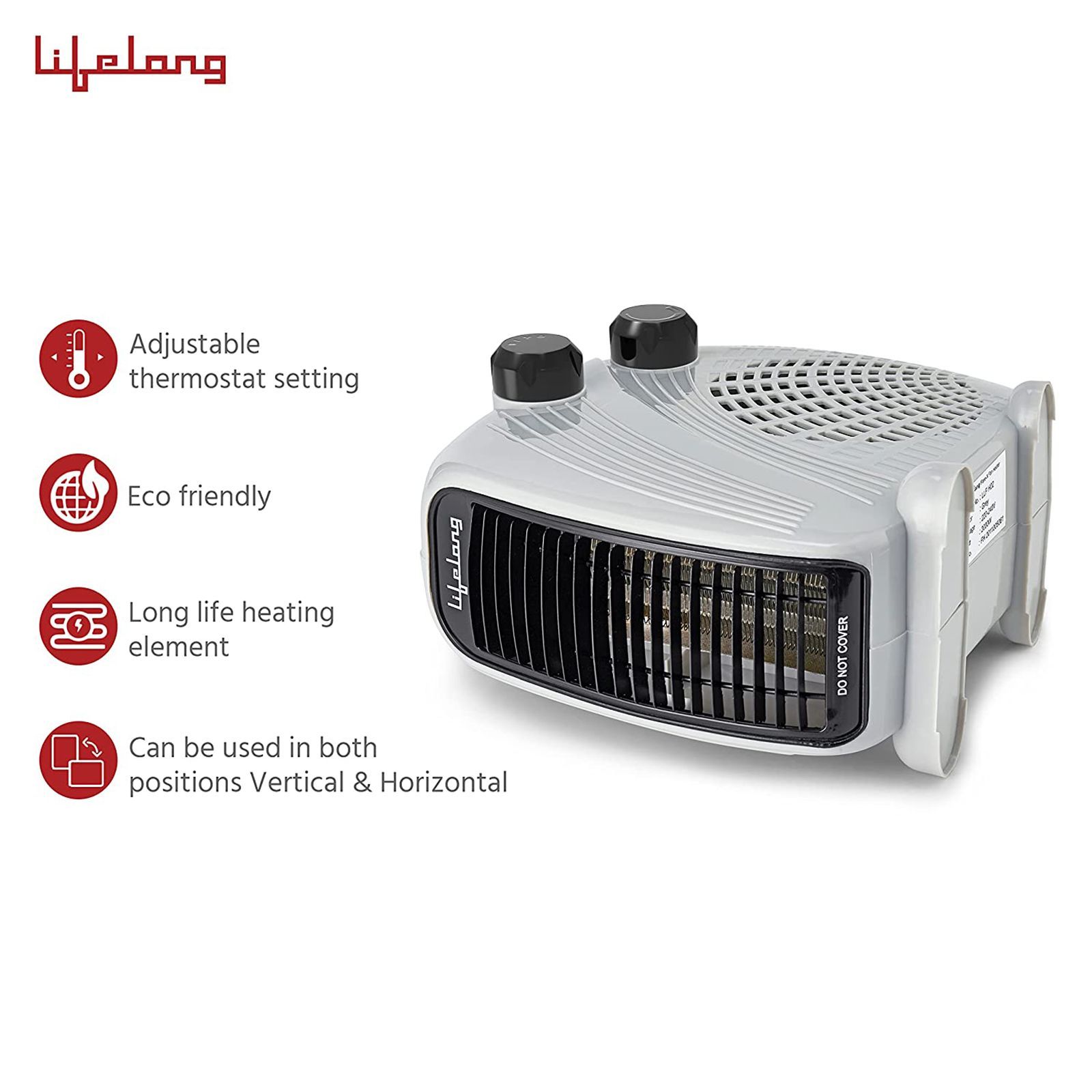 Lifelong Flare-X 2000W Fan Room Heater with Adjustable Thermostat (Noiseless Operation_5