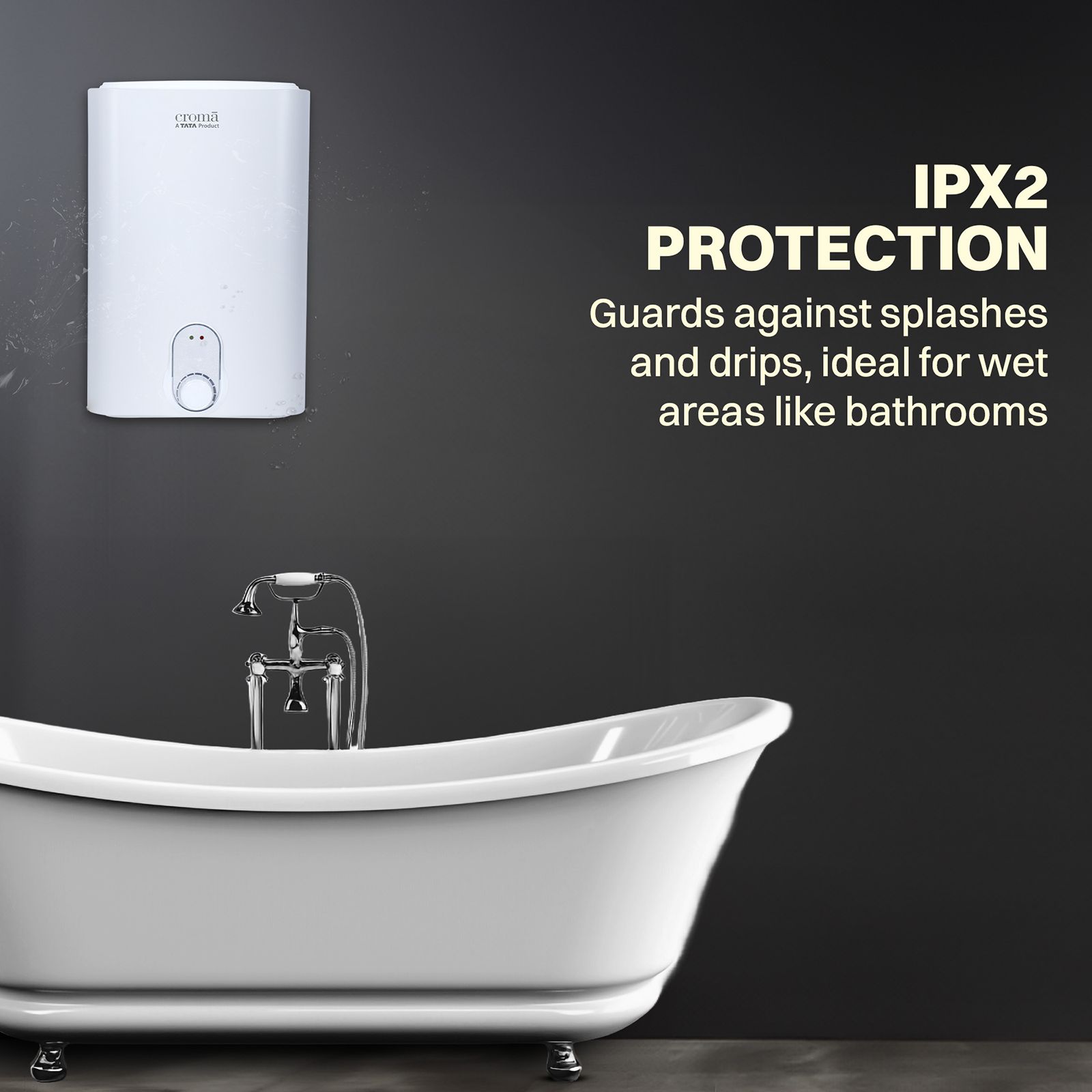 Croma 25 Litres 5 Star Vertical Storage Water Geyser with Copper Heating Element (White)_7