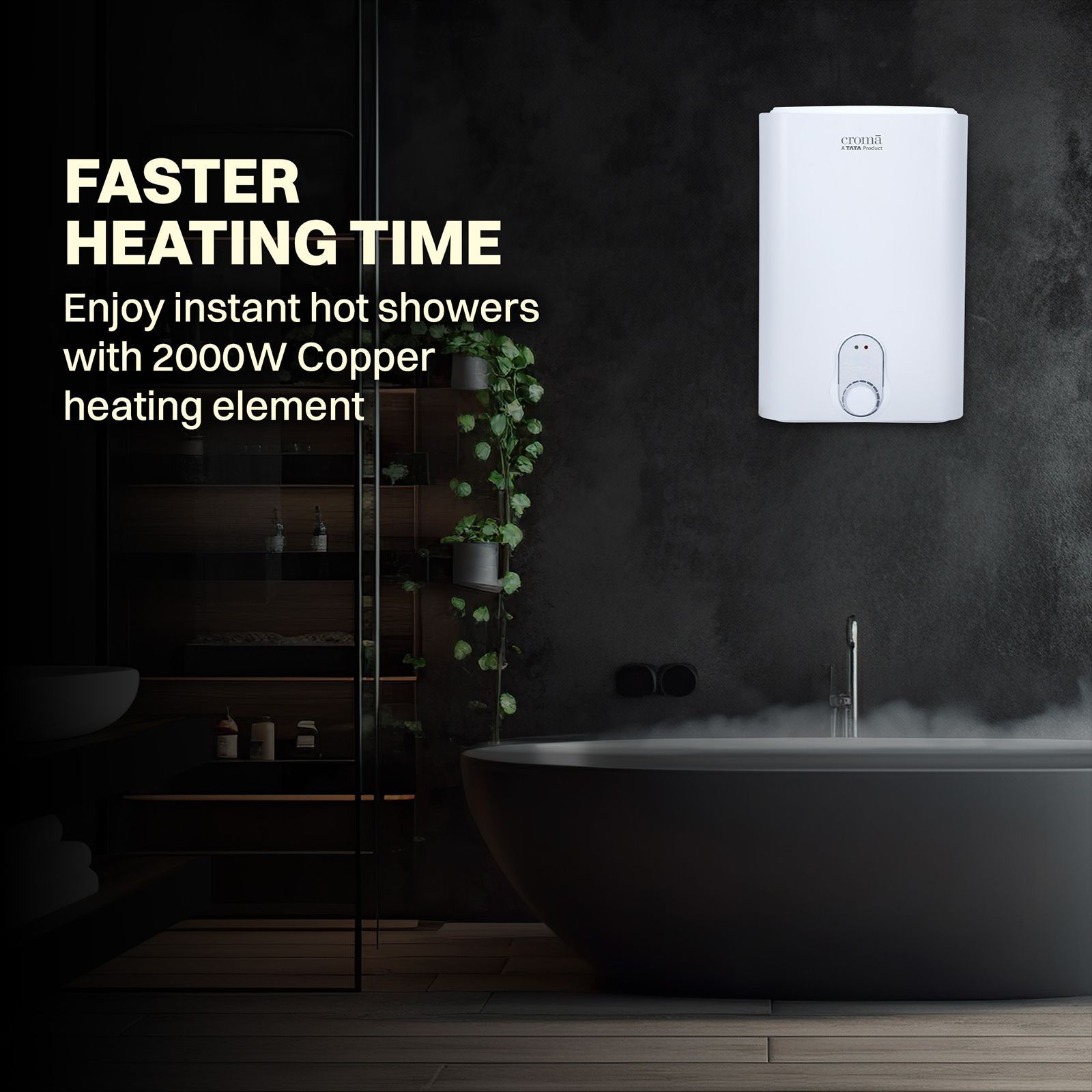 Croma 25 Litres 5 Star Vertical Storage Water Geyser with Copper Heating Element (White)_10