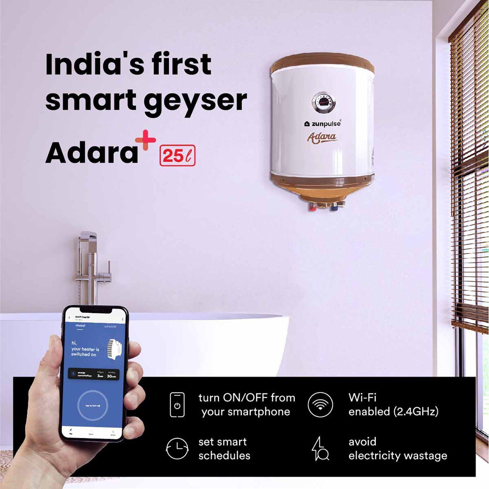 zunpulse Adara Plus 25 Litres Smart Storage Water Geyser (2000 Watts, White) zunpulse Adara Plus 25 Litres Smart Storage Water Geyser (2000 Watts, White)_8