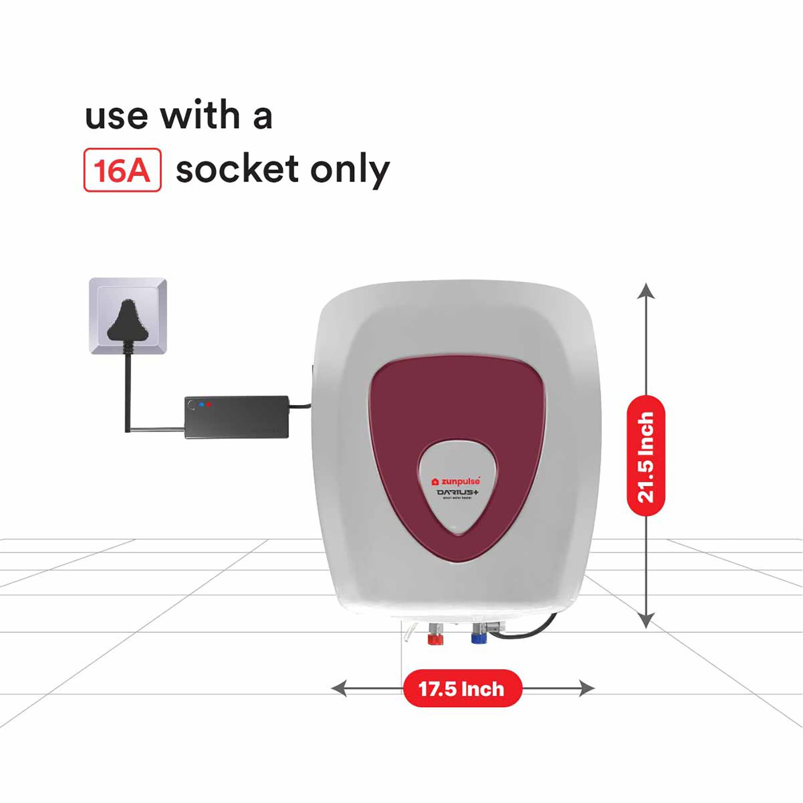 zunpulse Darius Plus 25 Litres 5 Star Vertical Smart Storage Water Geyser with Built-in Thermostat (White)_8