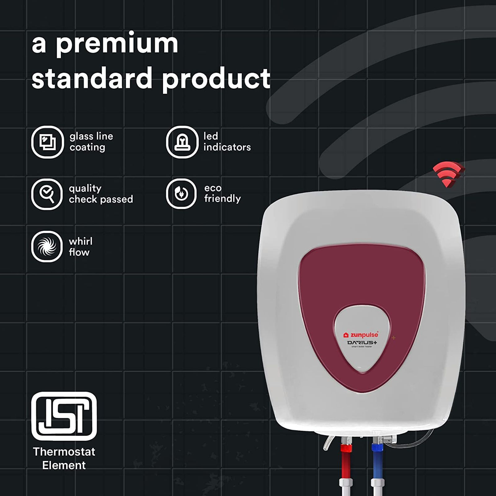 zunpulse Darius Plus 25 Litres 5 Star Vertical Smart Storage Water Geyser with Built-in Thermostat (White)_9