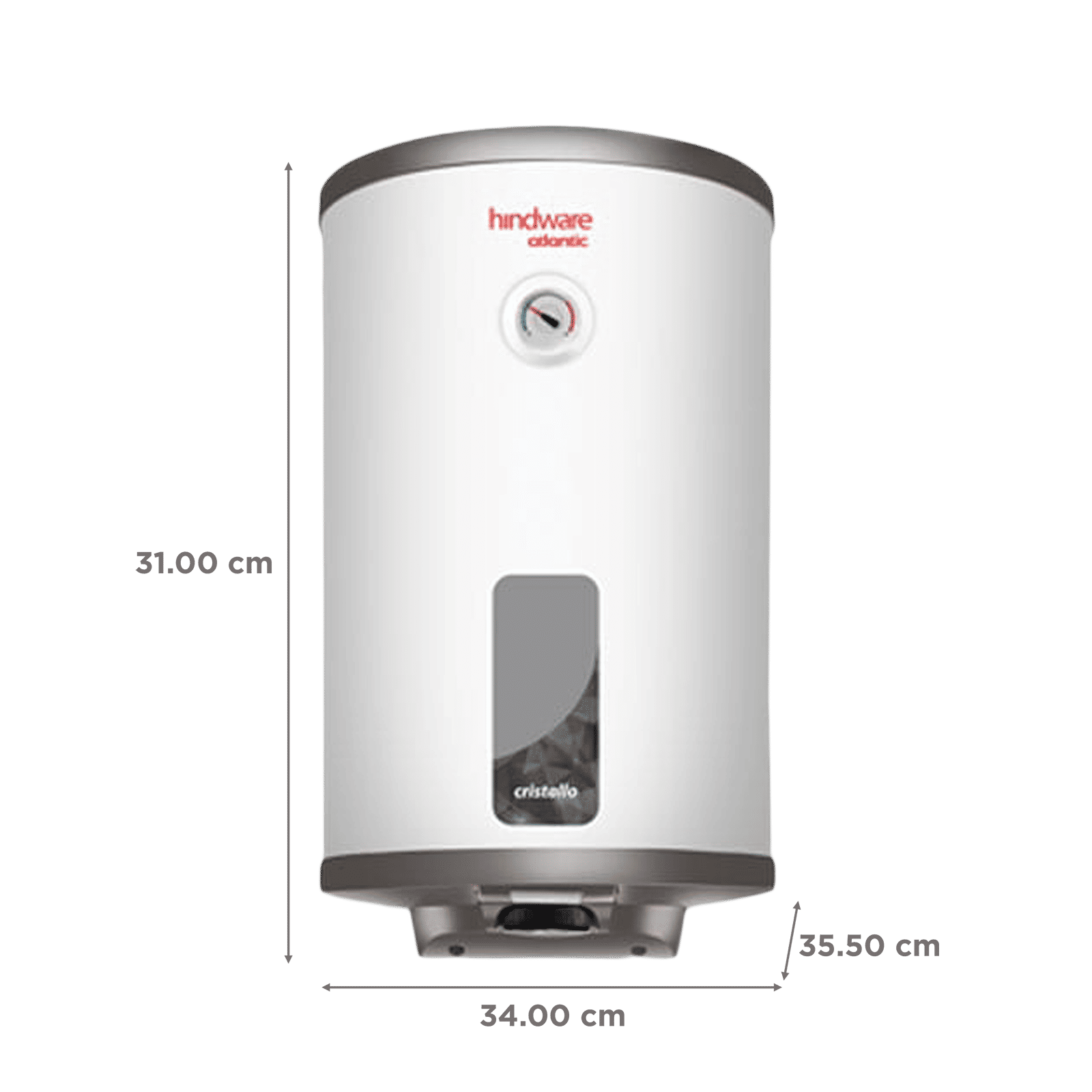 hindware Atlantic Cristallo 10 Litres 5 Star Storage Water Heater (2000 Watts, 516333, White)_2