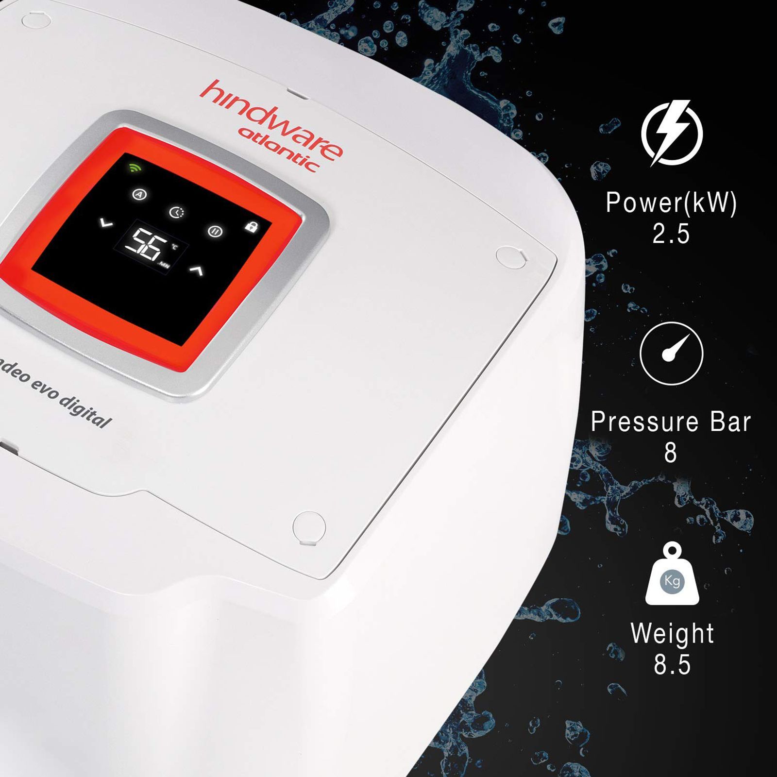 hindware Atlantic Ondeo Evo I-Pro 15 Litres 5 Star Smart Storage Water Heater (2500 Watts, 518043, White)_9