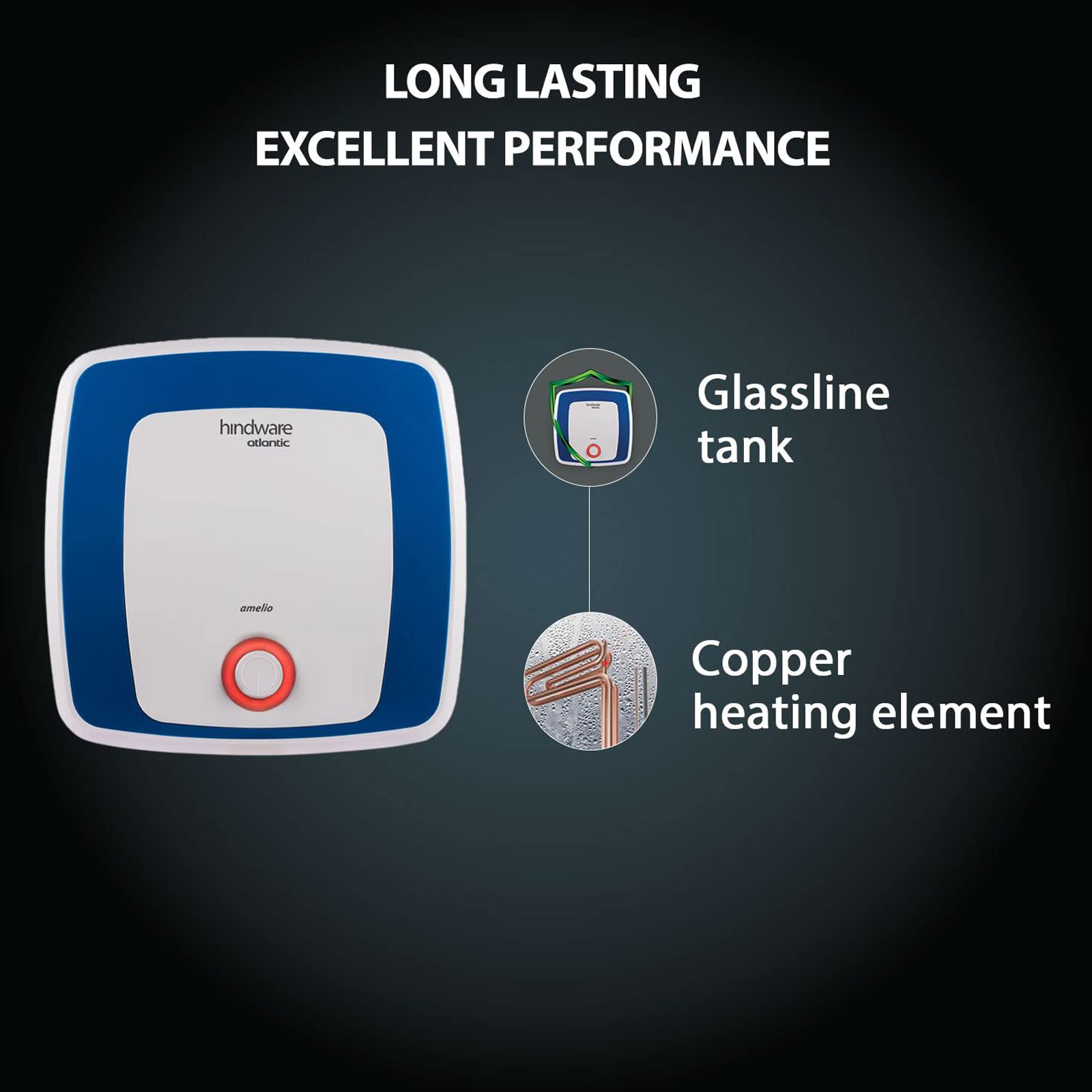 hindware Atlantic Amelio 10 Litres 5 Star Vertical Storage Water Geyser with Built-in Thermostat (White)_8