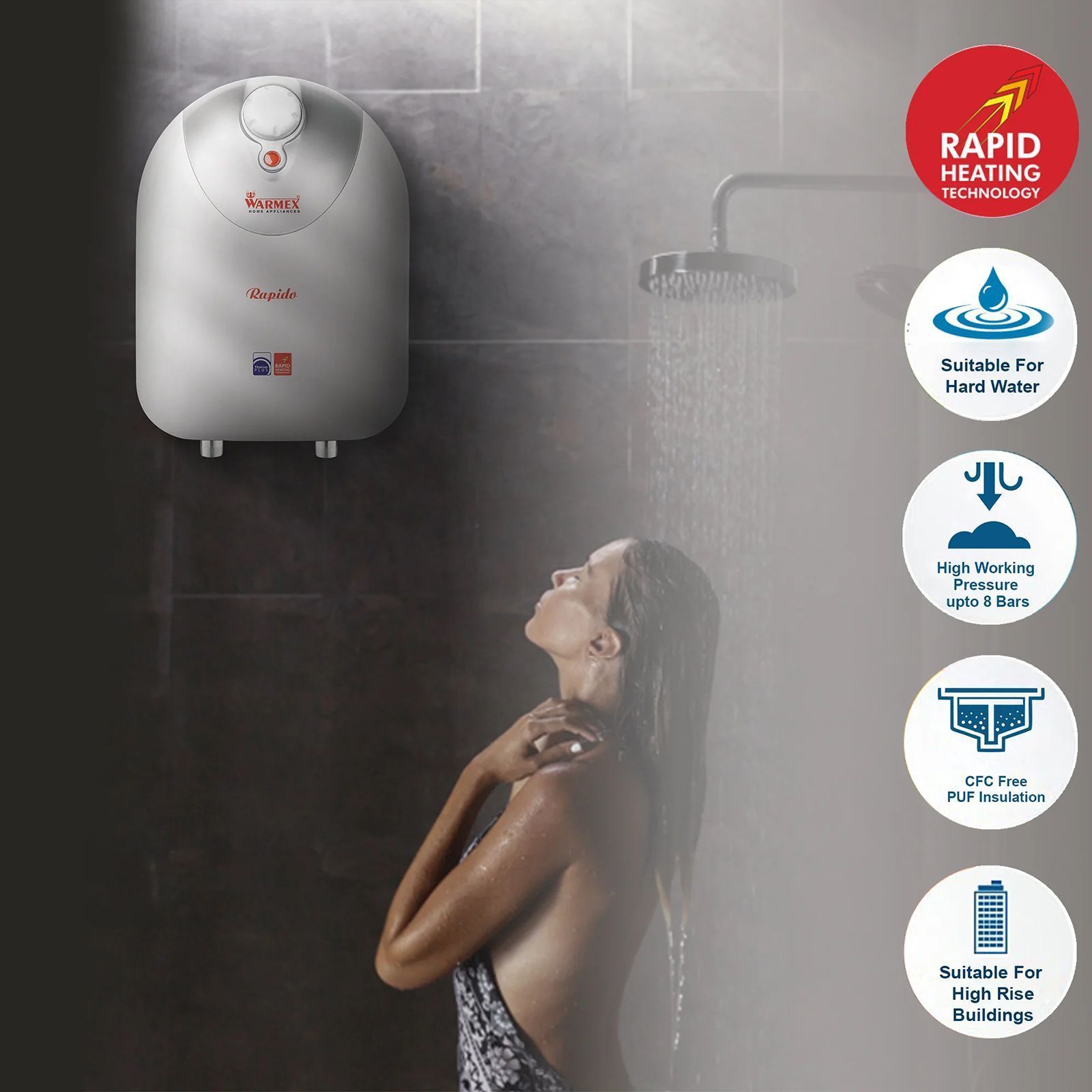 WARMEX Rapido 3 Litres Instant Water Geyser (3000 Watts, White and Silver)_8