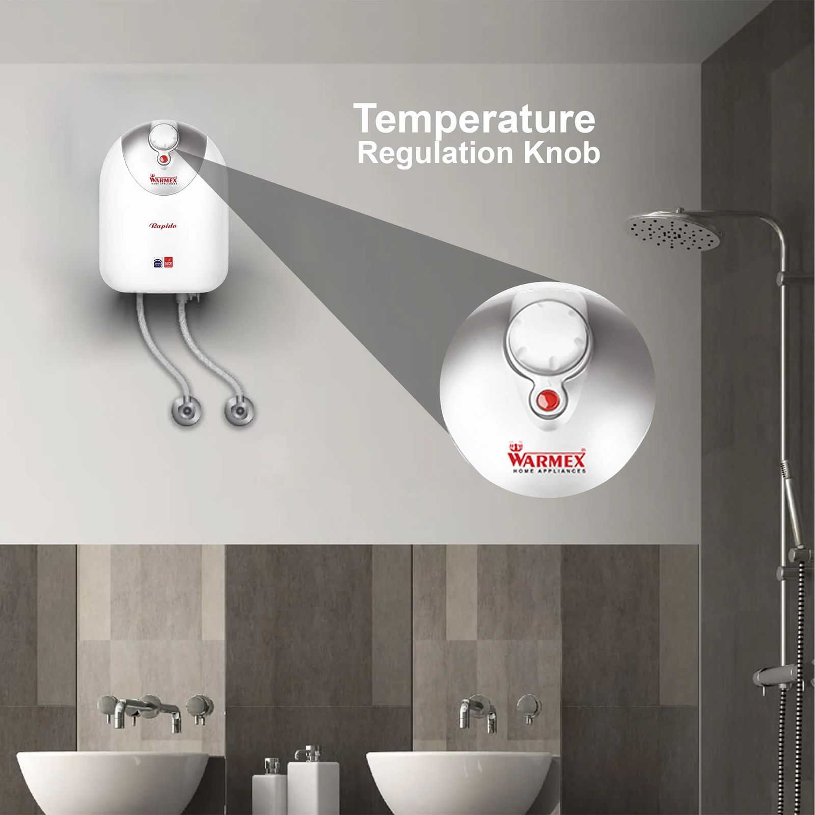 WARMEX Rapido 3 Litres Instant Water Geyser (3000 Watts, White and Silver)_6