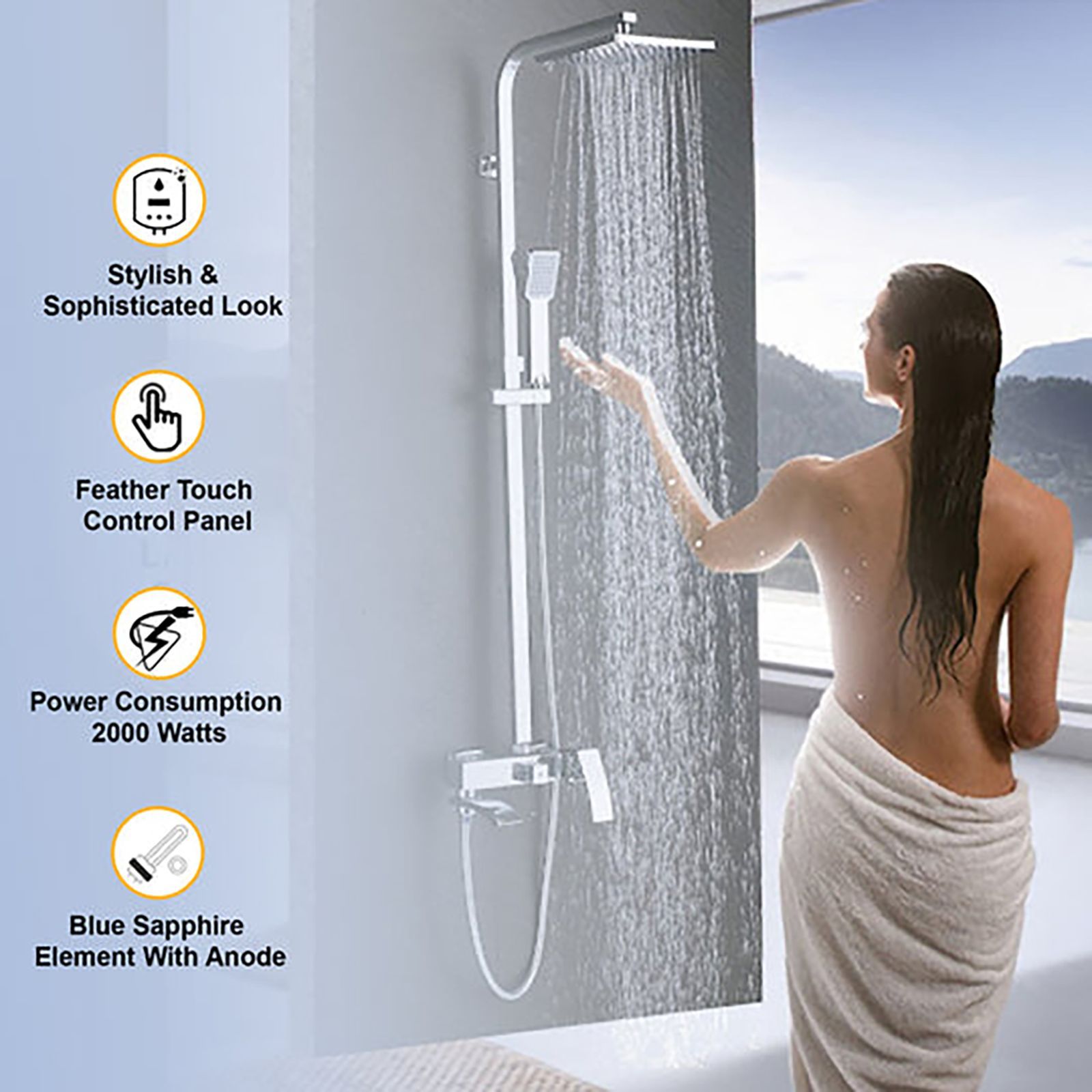 WARMEX Rapido Digi 15 Litres 5 Star Storage Water Geyser (2000 Watts, White and Golden)_7