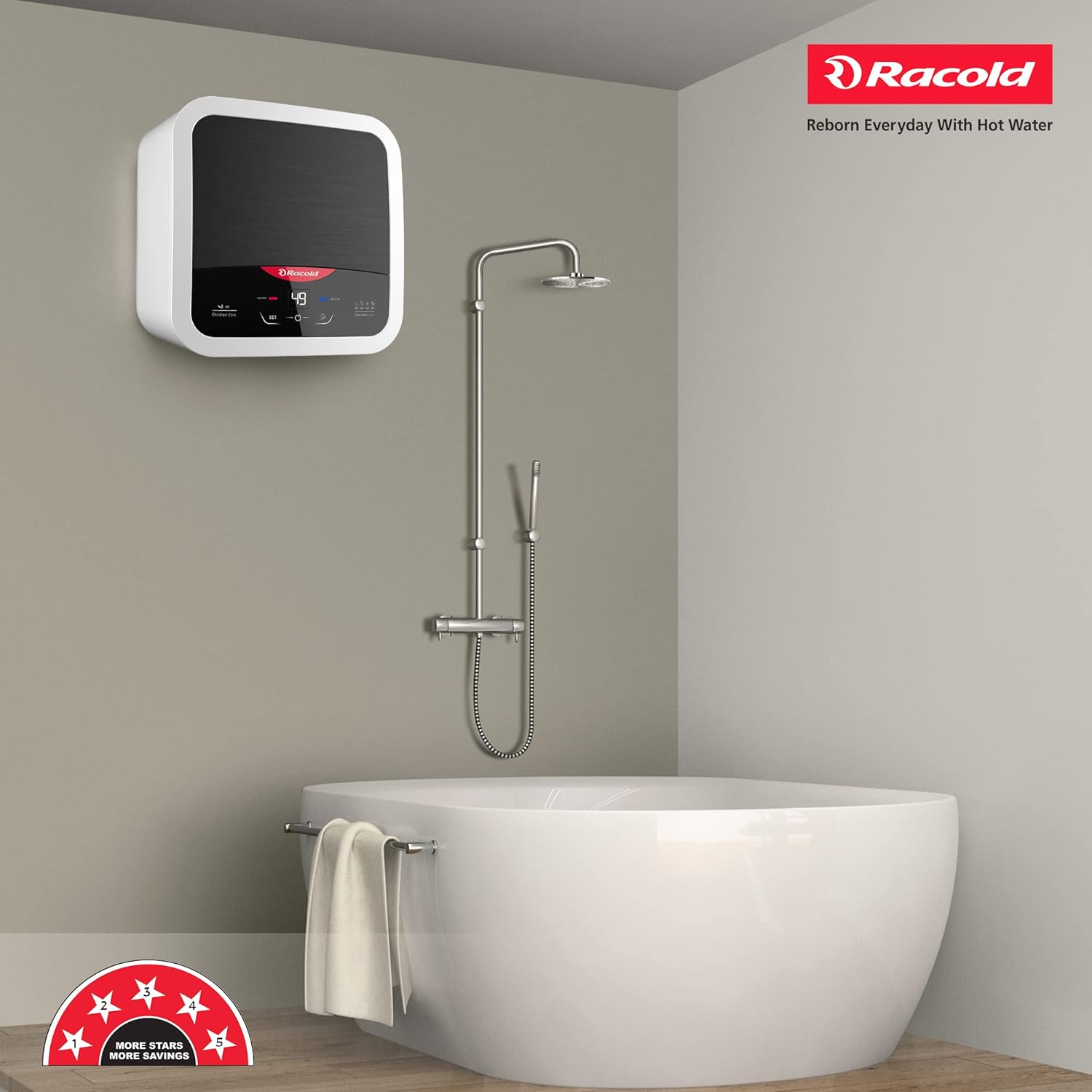 Racold Omnis DG 25 Litres 5 Star Vertical Storage Water Geyser with Built-in Thermostat (Black)_11