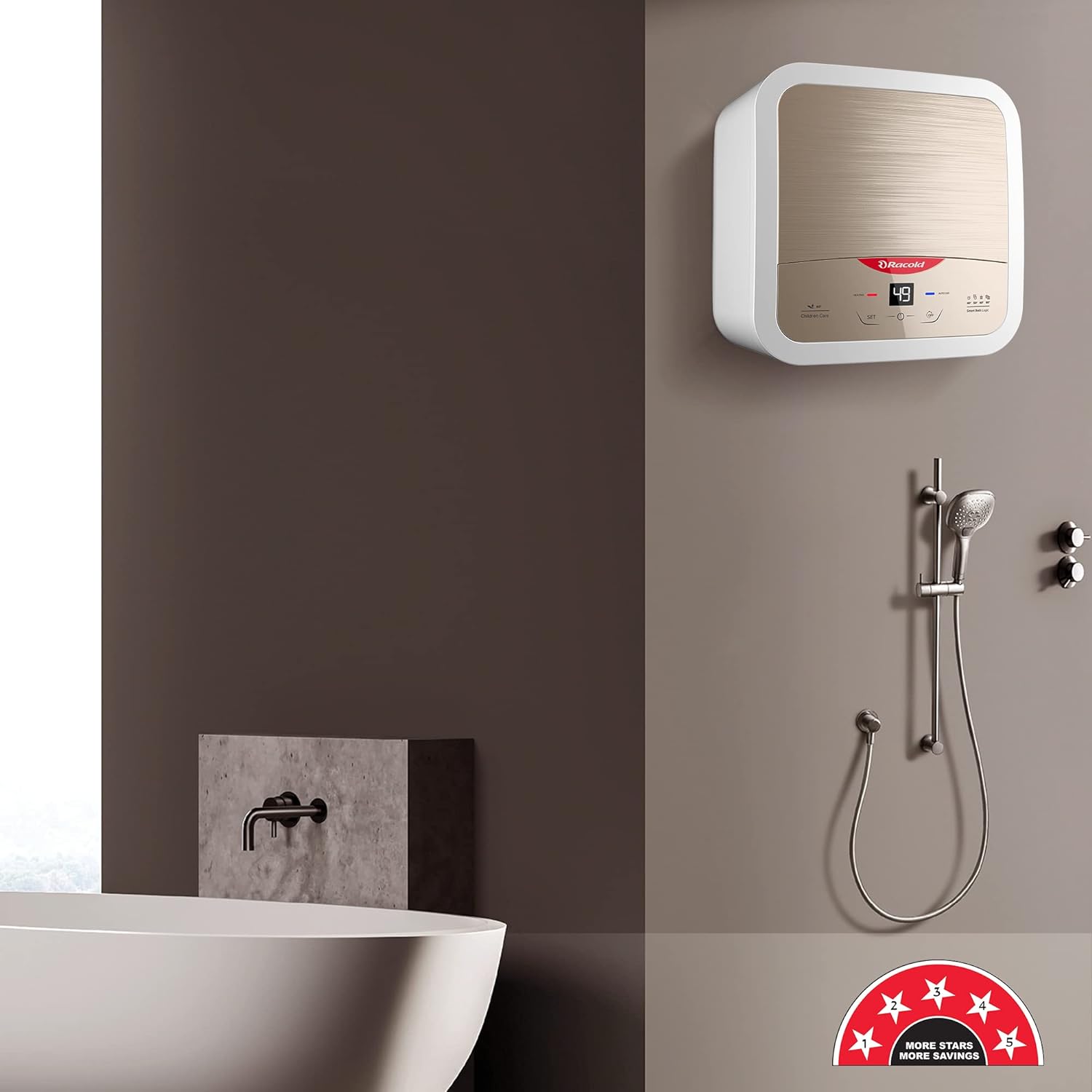 Racold Omnis DG 25 Litres 5 Star Vertical Storage Water Geyser with Built-in Thermostat (Sandstorm Gold)_7