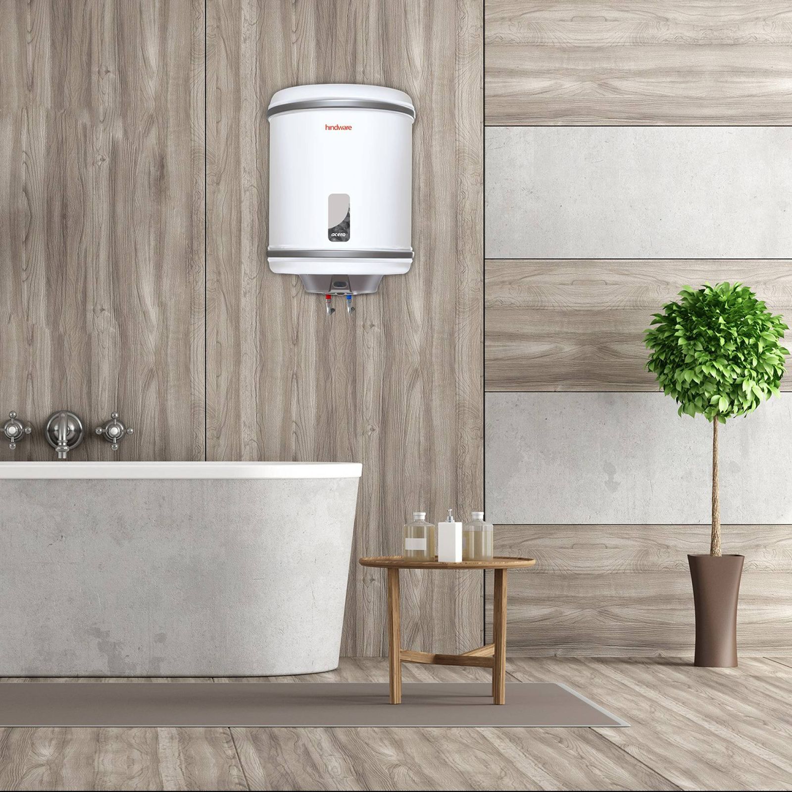 hindware Acero 15 Litres 4 Star Vertical Storage Water Geyser with Copper Heating Element (White and Grey)_5