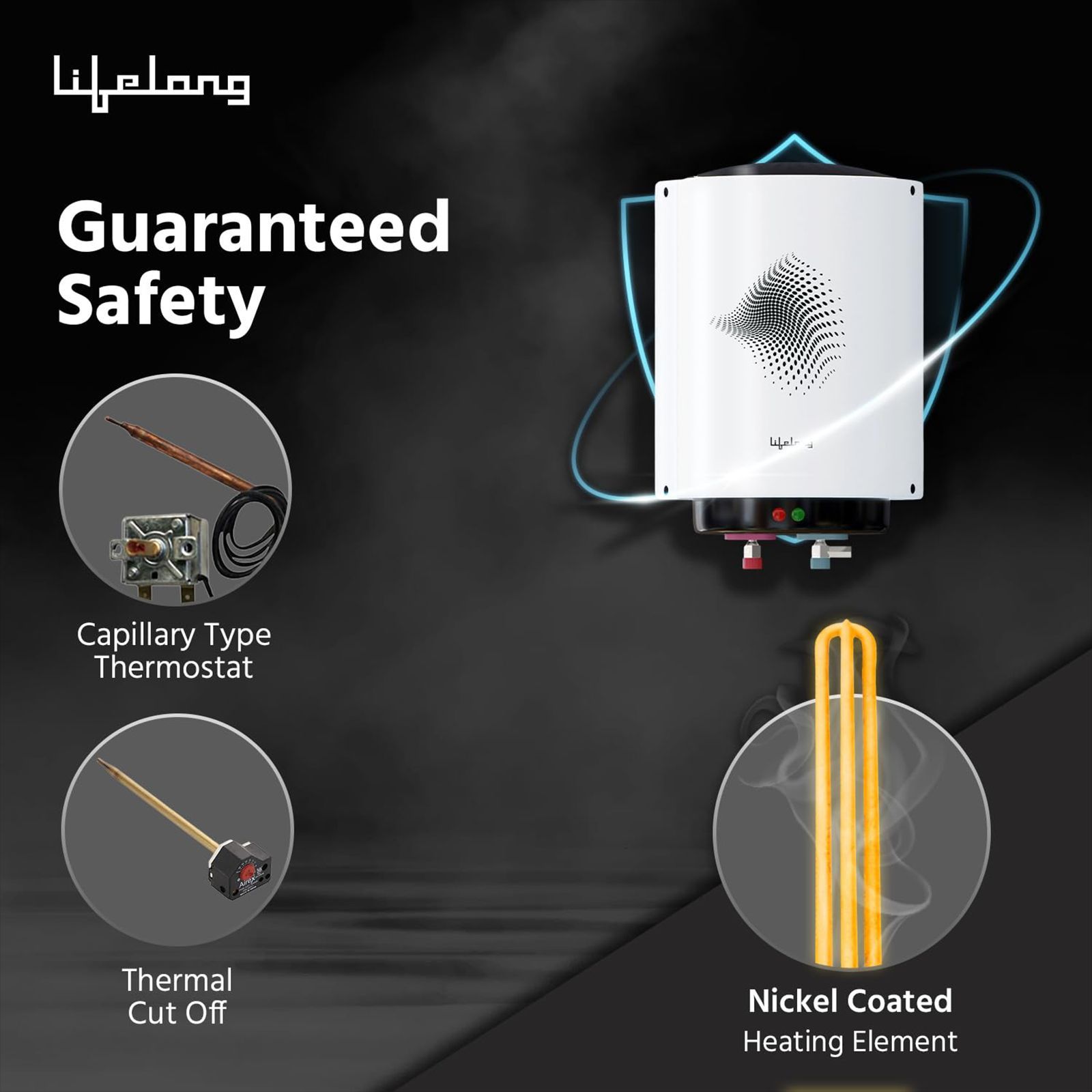 Lifelong 15 Litre 3 Star Vertical Mount Storage Geyser with Magnesium Anode Protection (White)_6