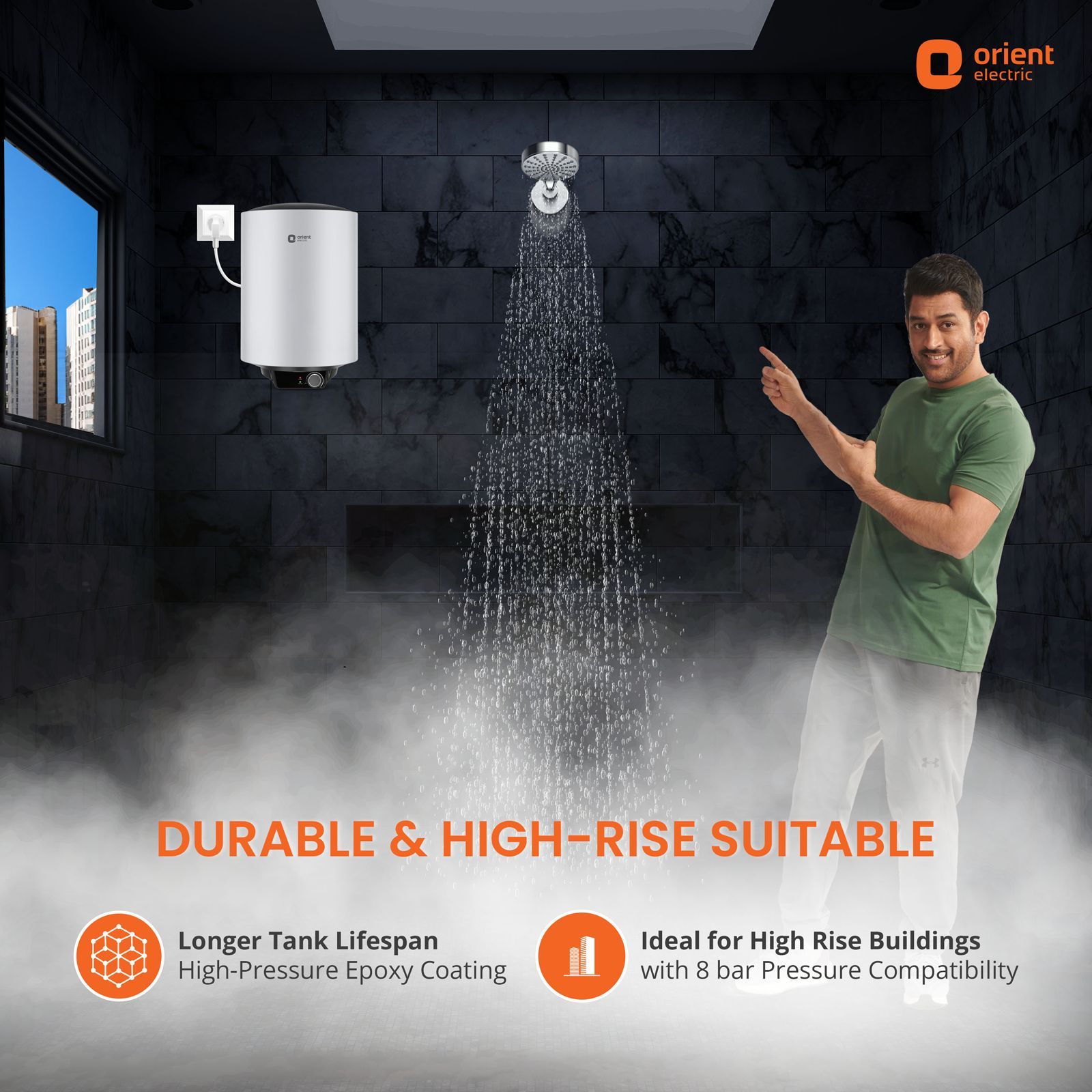 Orient Maverick 10 Litre 5 Star Vertical Storage Geyser with 5 Level Safety Shield (Grey)_8