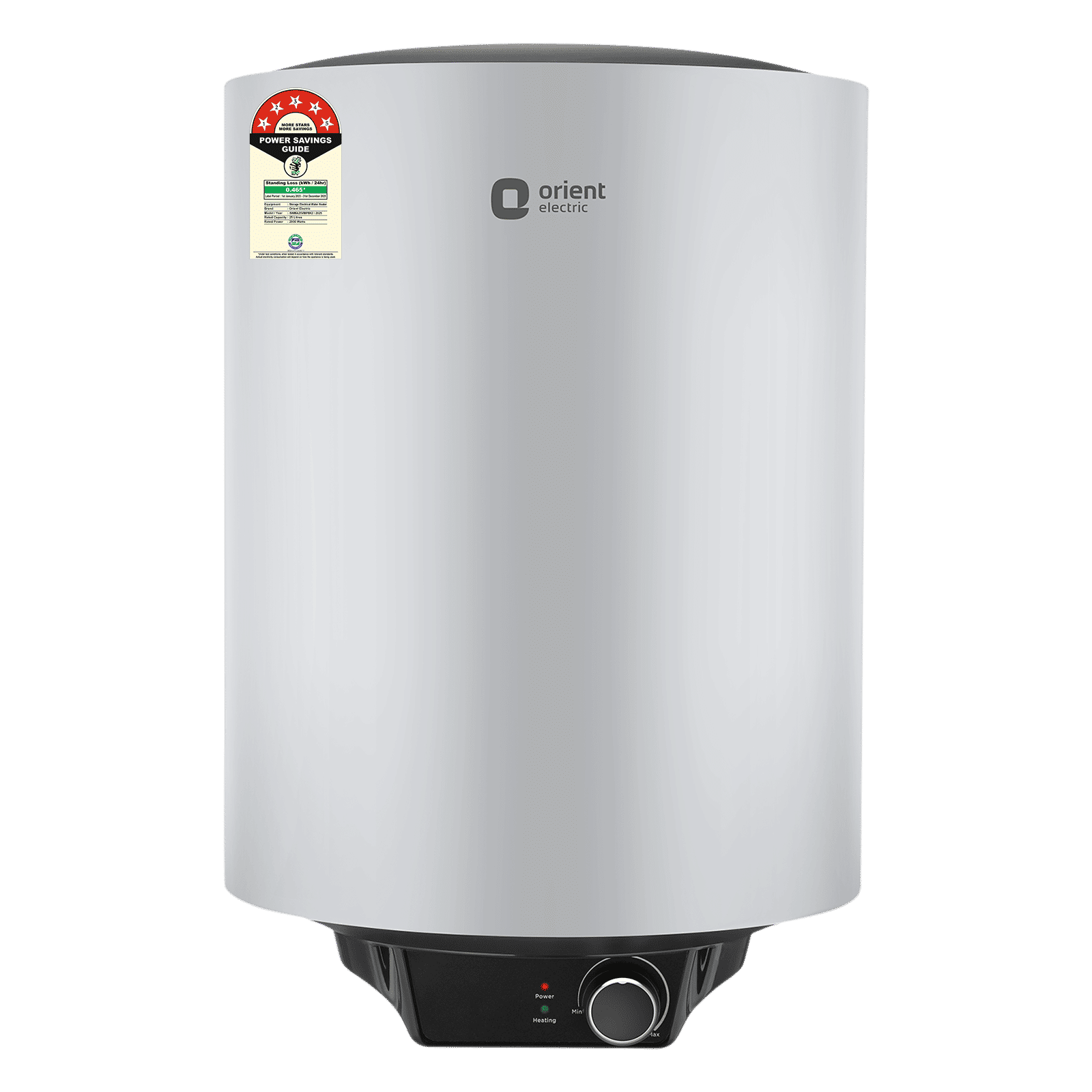 Orient Maverick 25 Litre 5 Star Vertical Storage Geyser with Whirlflow Technology (Grey)_1