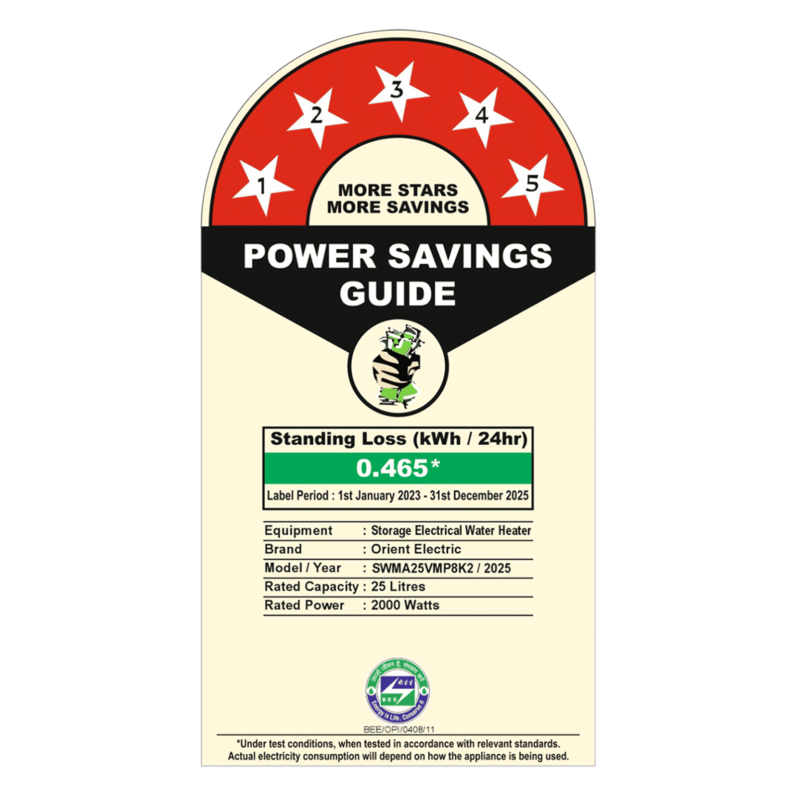 Orient Maverick 25 Litre 5 Star Vertical Storage Geyser with Whirlflow Technology (Grey)_7