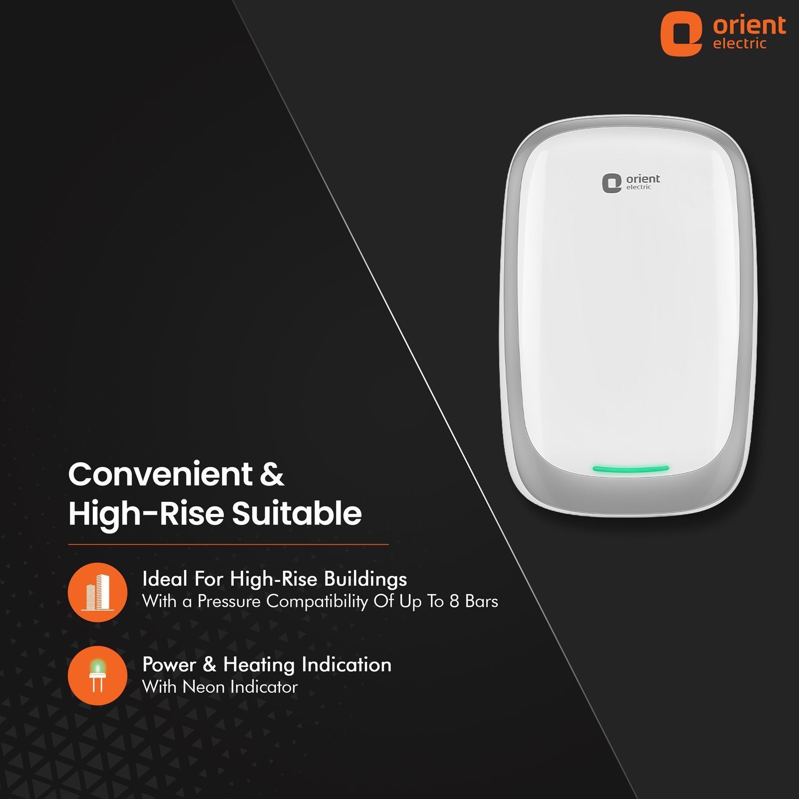 Orient Aura Plus 3 Litre Vertical Instant Geyser with 5 Level Safety Shield (White and Grey) Orient Aura Plus 3 Litre Vertical Instant Geyser with 5 Level Safety Shield (White and Grey)_8