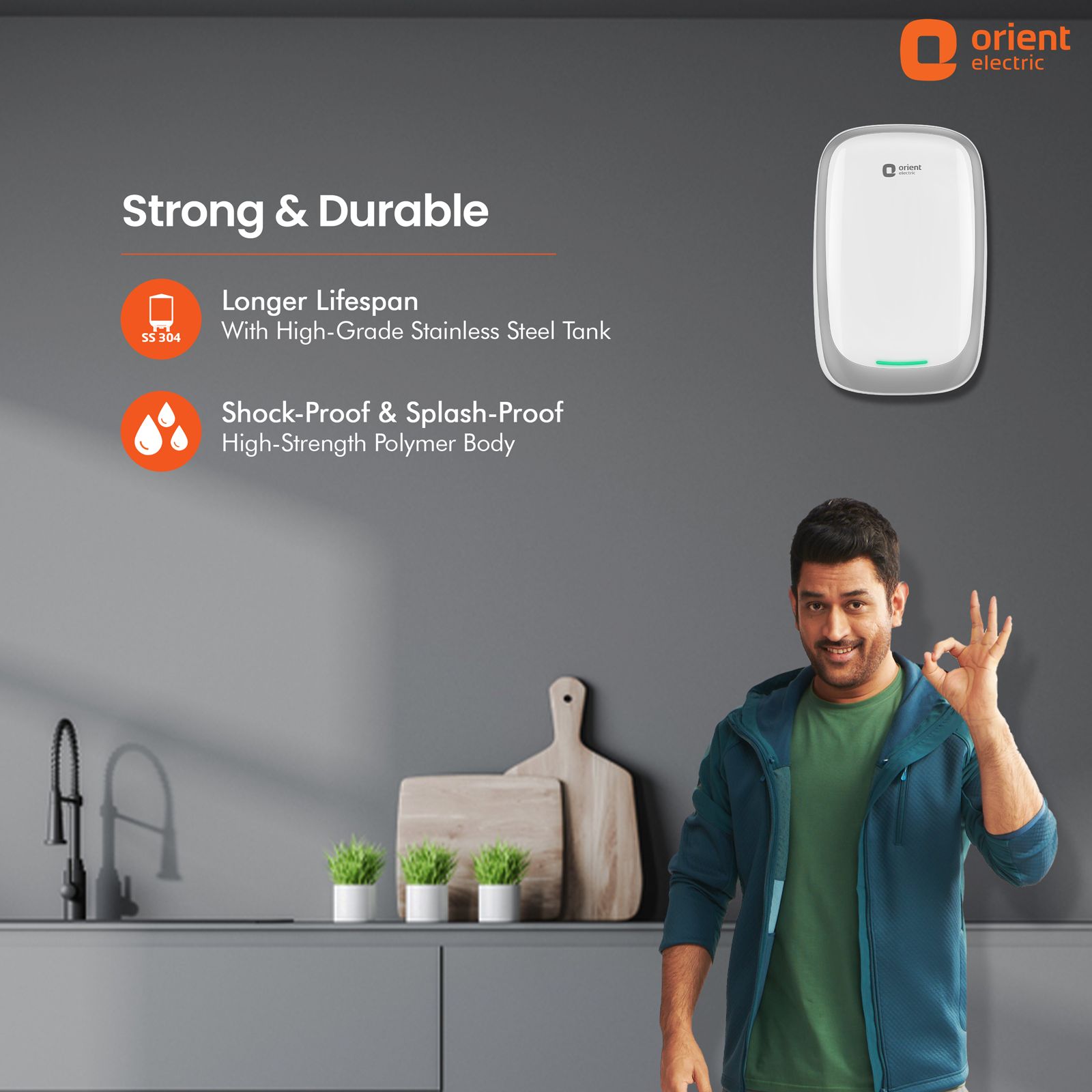 Orient Aura Plus 3 Litre Vertical Instant Geyser with 5 Level Safety Shield (White and Grey) Orient Aura Plus 3 Litre Vertical Instant Geyser with 5 Level Safety Shield (White and Grey)_5