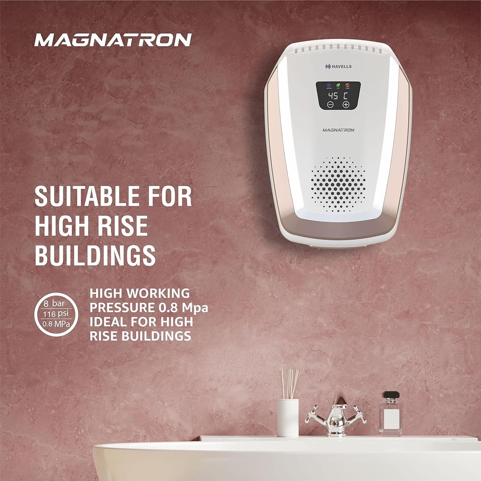 HAVELLS Magnatron 15 Litre 4 Star Vertical Storage Geyser with Overheat Protection (White Champagne Gold) HAVELLS Magnatron 15 Litre 4 Star Vertical Storage Geyser with Overheat Protection (White Champagne Gold)_12
