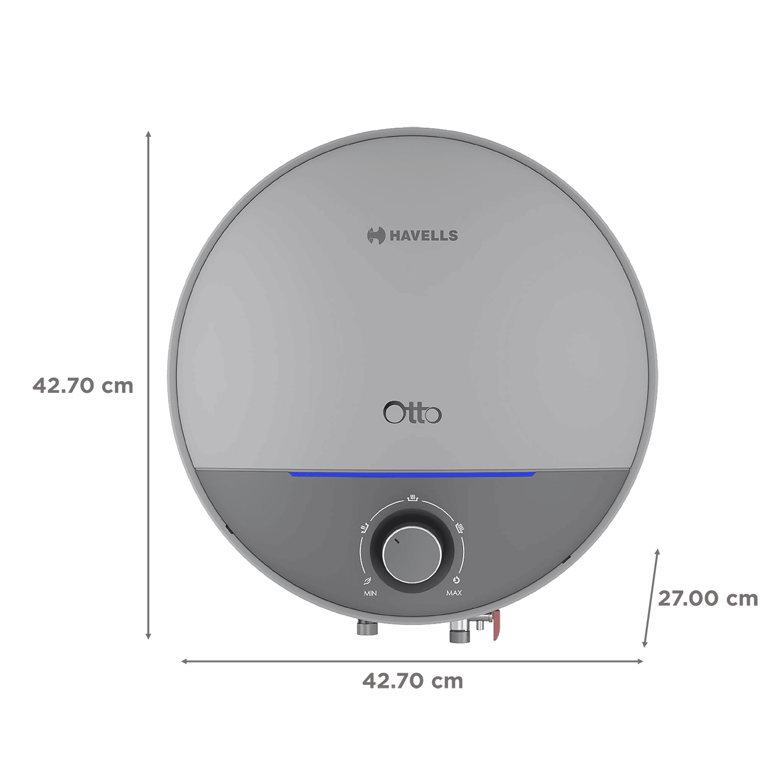 HAVELLS Otto 10 Litre 5 Star Vertical Storage Geyser with Whirl Flow Technology (Silver Grey)_2