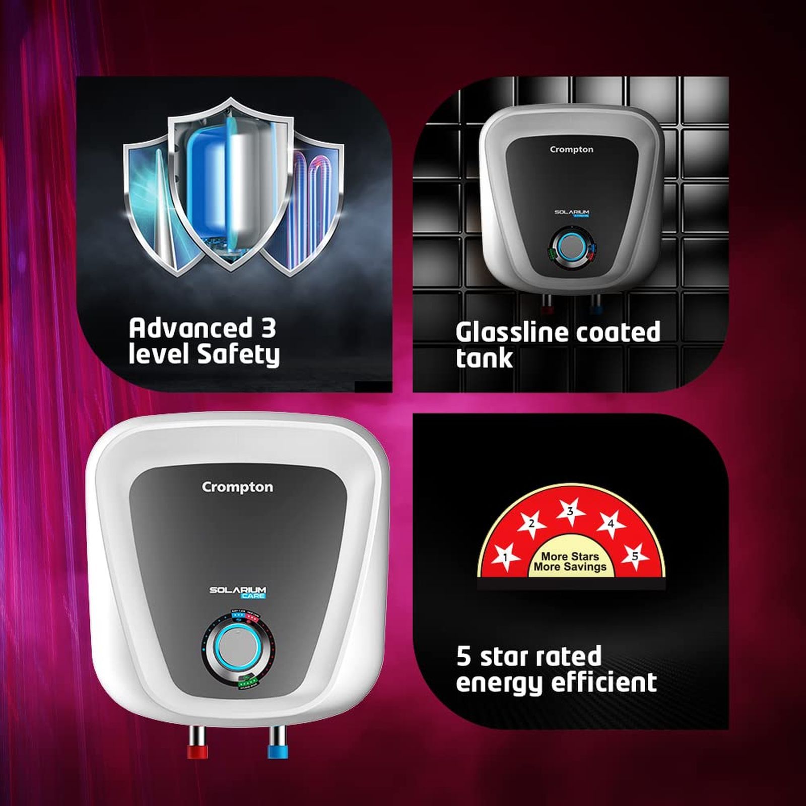 Crompton Solarium Care 25 Litre 5 Star Vertical Storage Geyser with Powerful Heating Element (White)_6